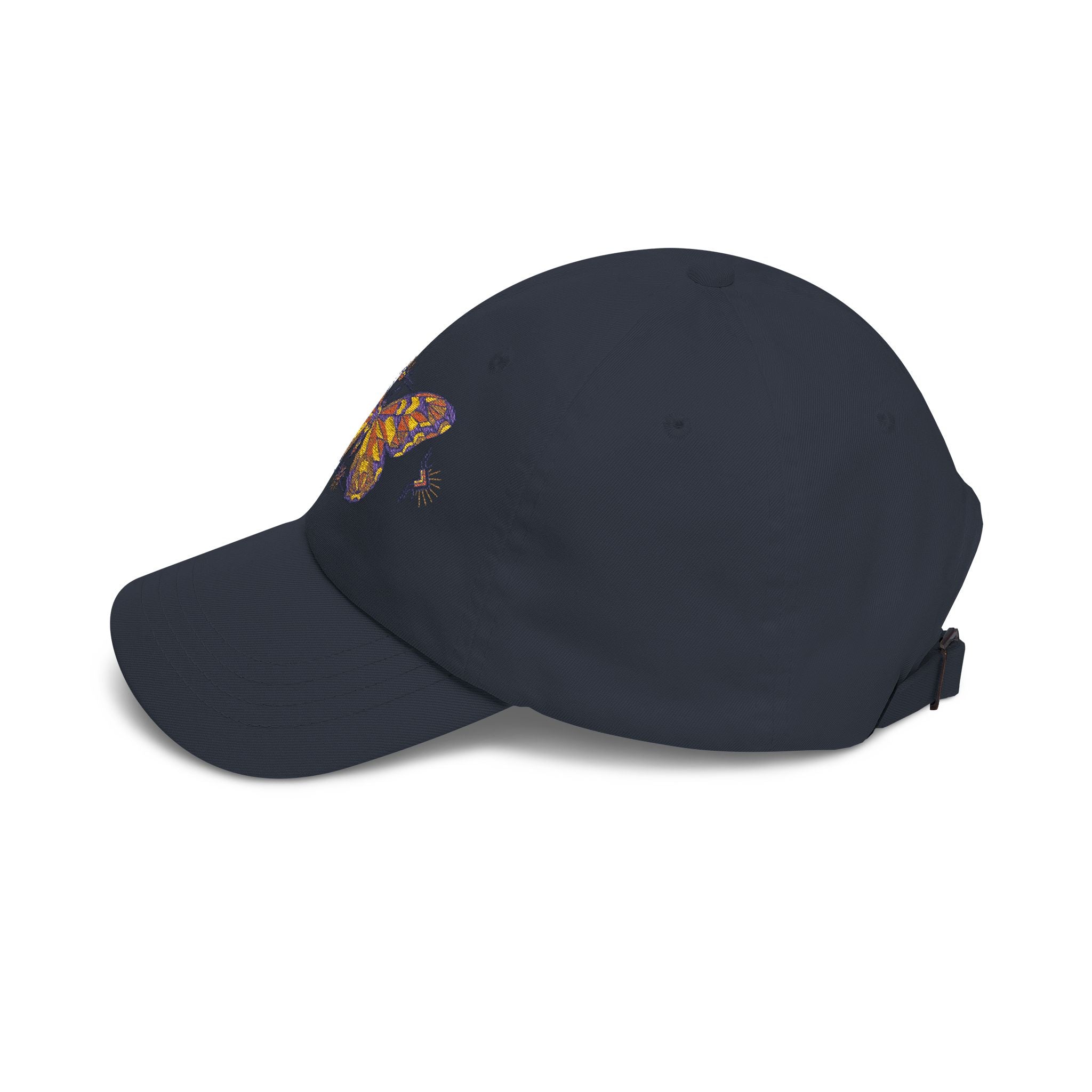 Butterfly Embroidered Dad Cap — Colorful Mosaic Moth Baseball Hat