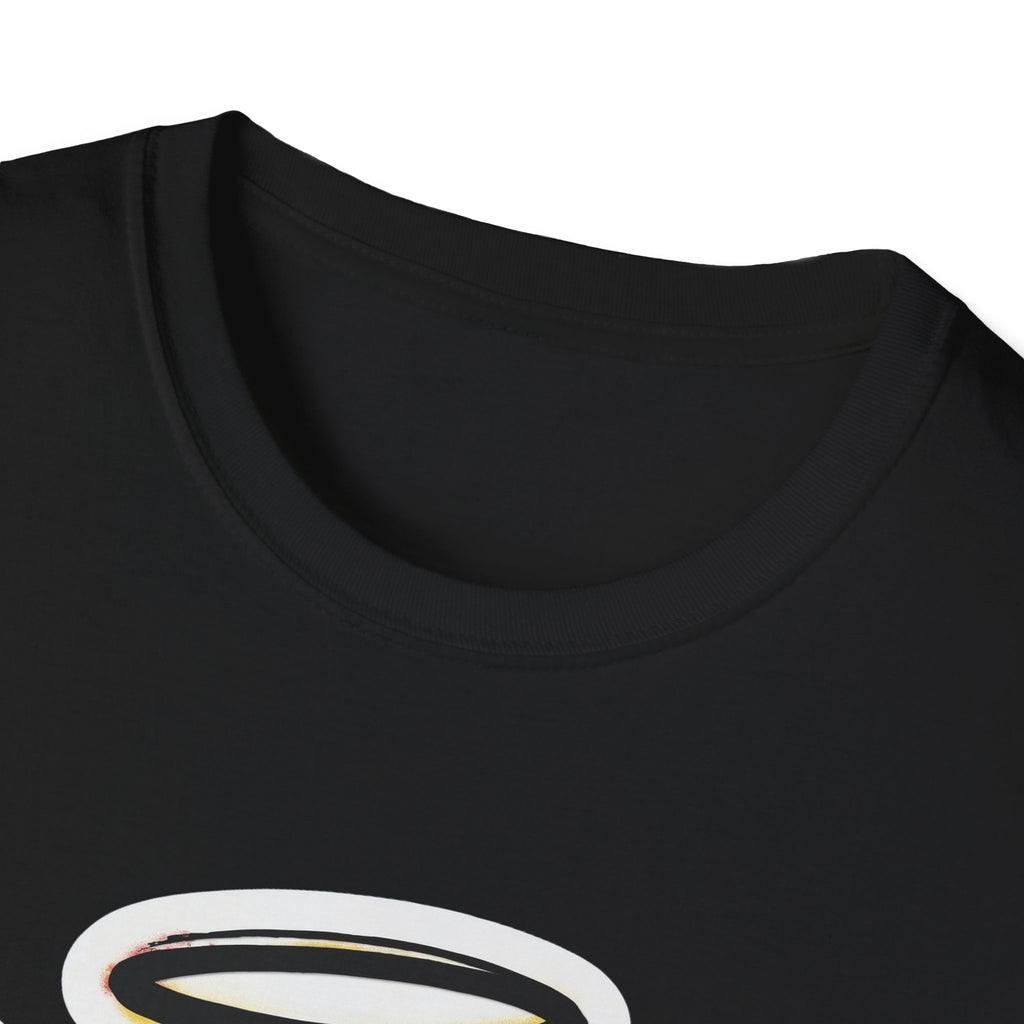 Graffiti Angel Smiley T-Shirt (Black): Halsbündchen und Druckbereich