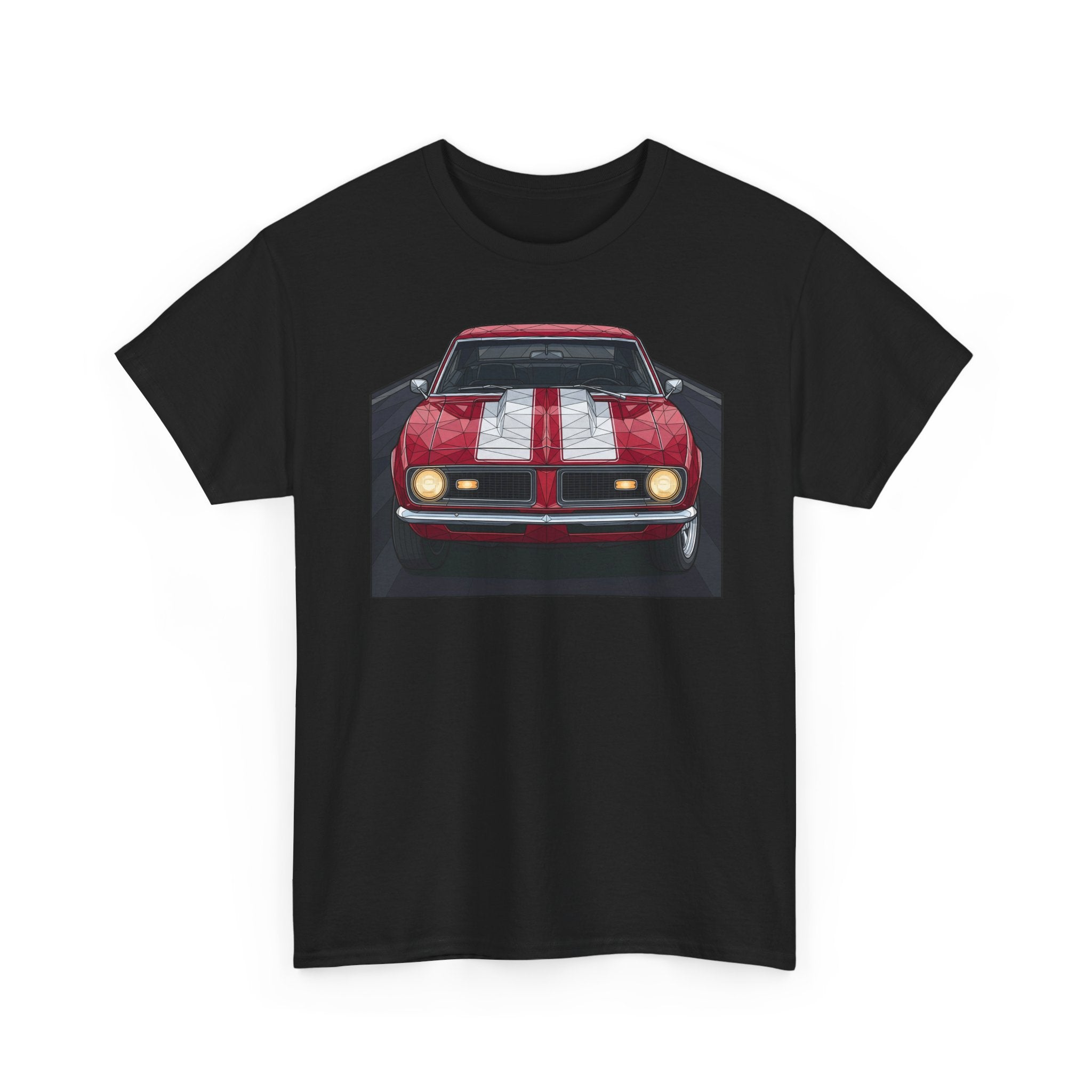 70s Red Muscle Car Tee | Front and Back Vintage Car Illustration