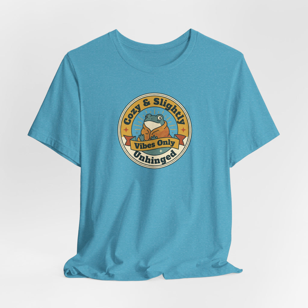 Cozy & Slightly Unhinged Vibes Only T-Shirt | Retro Sloth Graphic Tee
