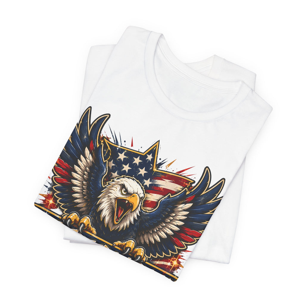 Let Freedom Ring Bald Eagle T-Shirt | 4th of July Patriotic American Flag Graphic Tee