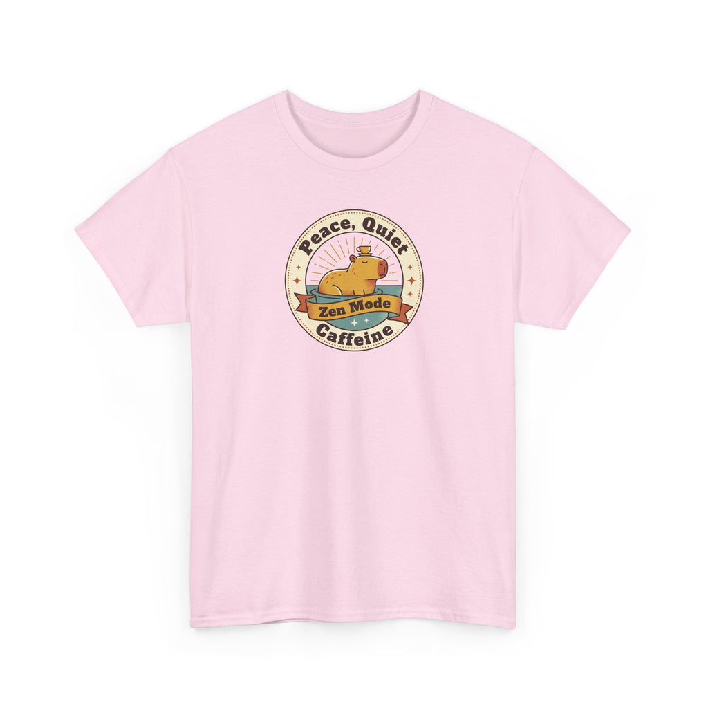 Peace Quiet Caffeine T-Shirt | Funny Zen Mode Capybara Graphic Tee