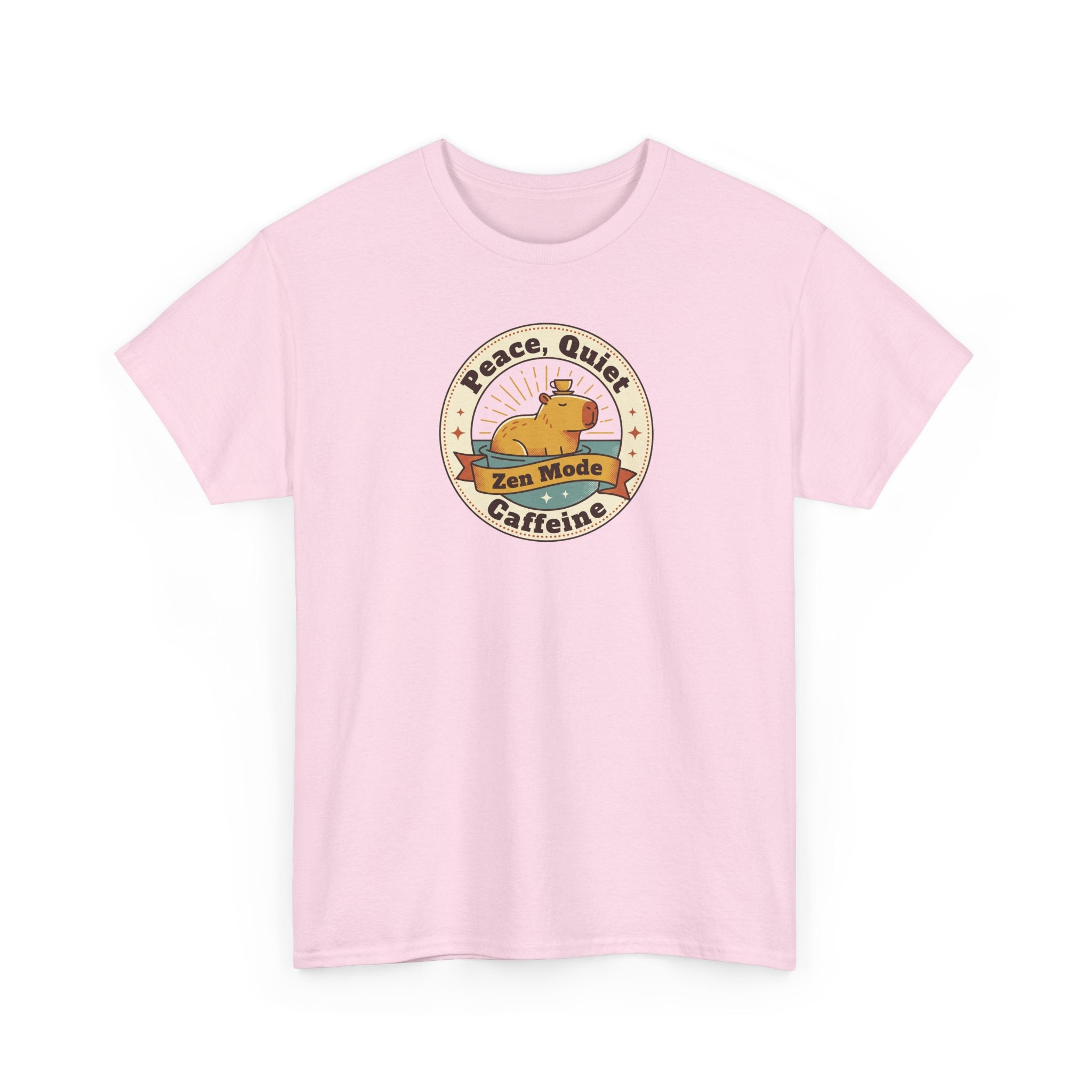 Peace Quiet Caffeine T-Shirt | Funny Zen Mode Capybara Graphic Tee