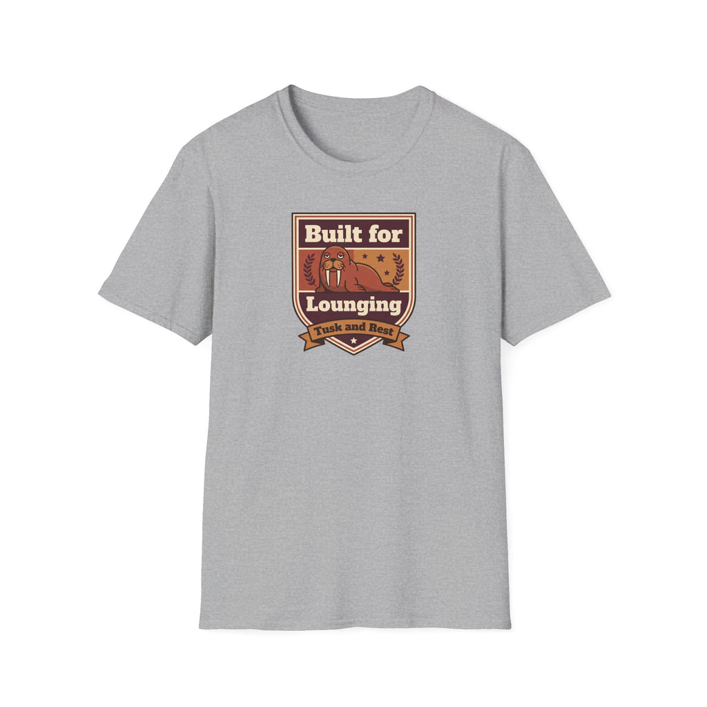 Funny Walrus T-Shirt | Built for Lounging Cute Animal Graphic Tee | Lazy Day Humor Shirt Gift
