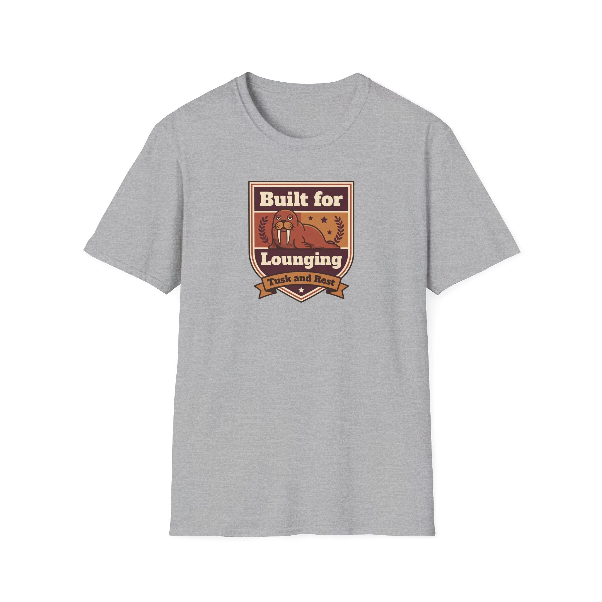 Funny Walrus T-Shirt | Built for Lounging Cute Animal Graphic Tee | Lazy Day Humor Shirt Gift