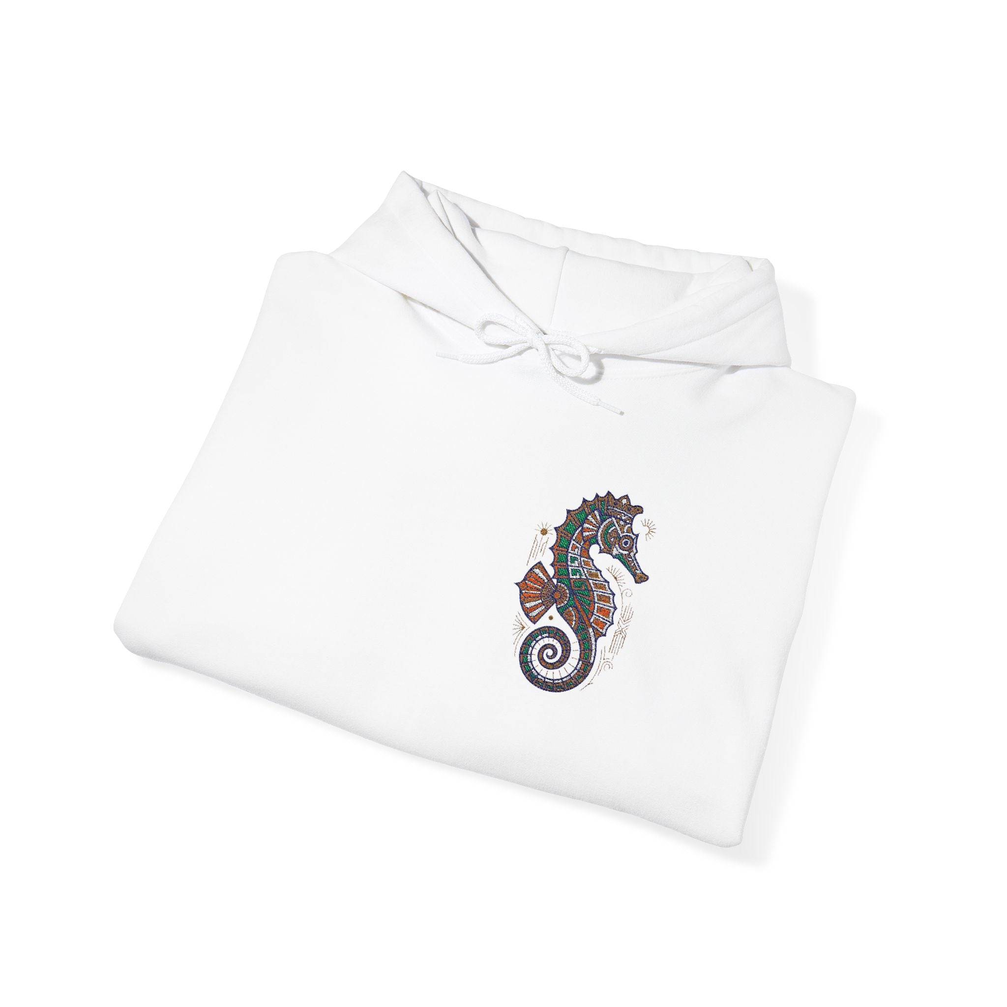 Floral Seahorse Hoodie | Botanical Ocean Art Sweatshirt, Unisex Sea Life Gift, Nautical Nature Pullover