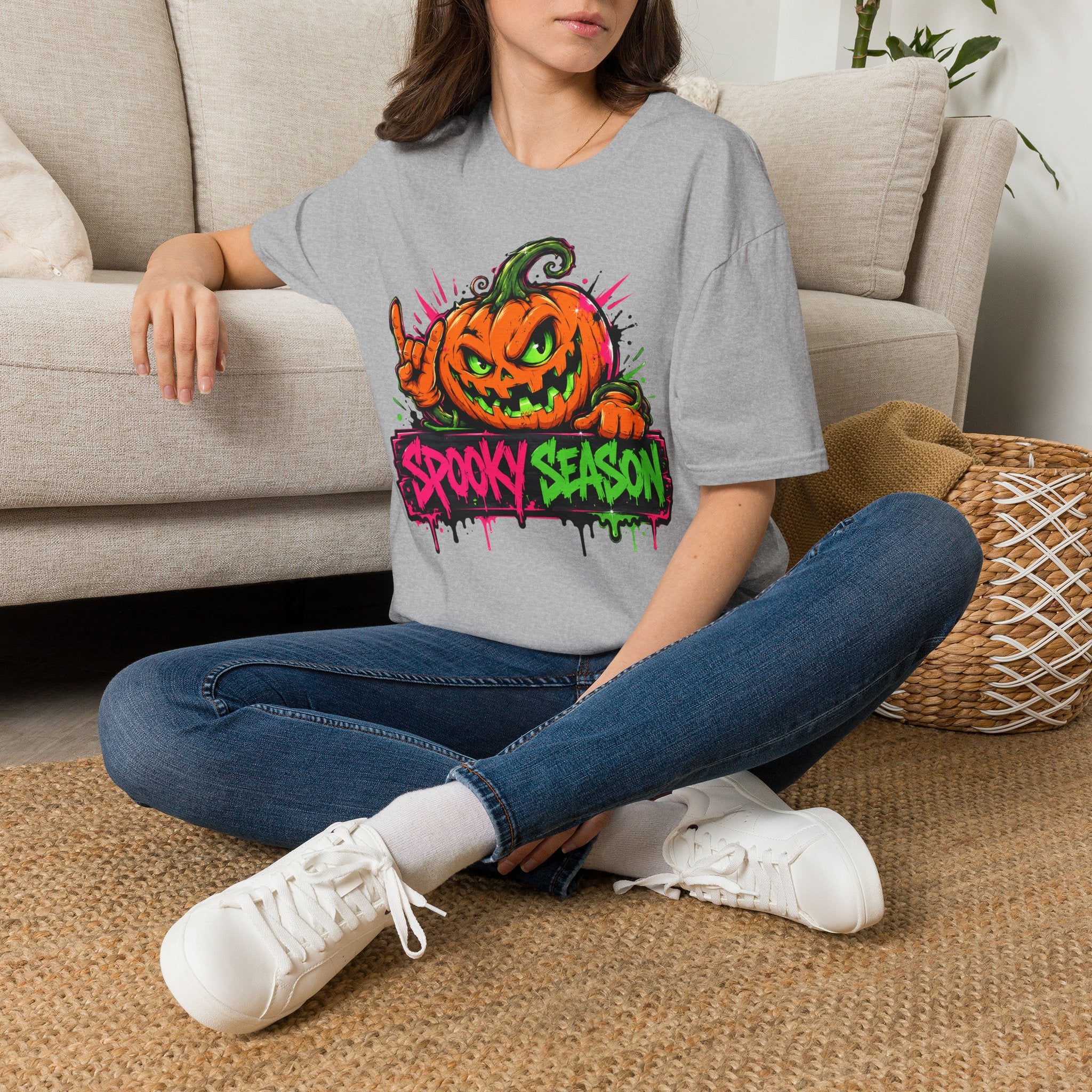 Spooky Season Pumpkin Jack-O-Lantern T-Shirt | Halloween Graphic Tee | Fall Vibes Shirt | Trick or Treat Tee | Pumpkin Lover Gift
