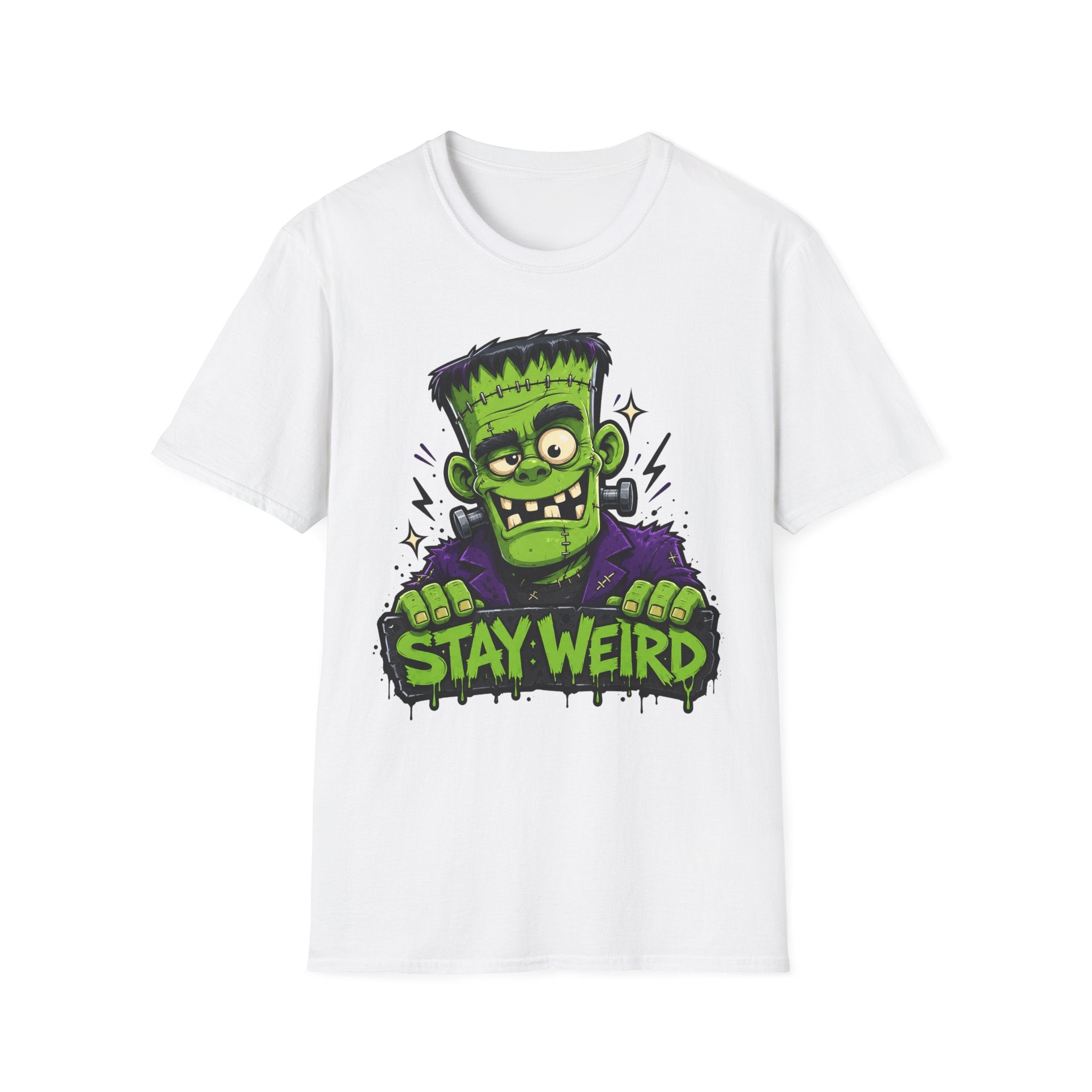 Stay Weird Frankenstein T-Shirt | Halloween Monster Graphic Tee | Spooky Cartoon Tee | Funny Monster Shirt | Halloween Gift