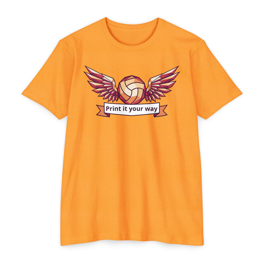 Custom Volleyball T-Shirt Personalized Winged Volleyball Banner Tee Add Your Name or Team Gift Unisex