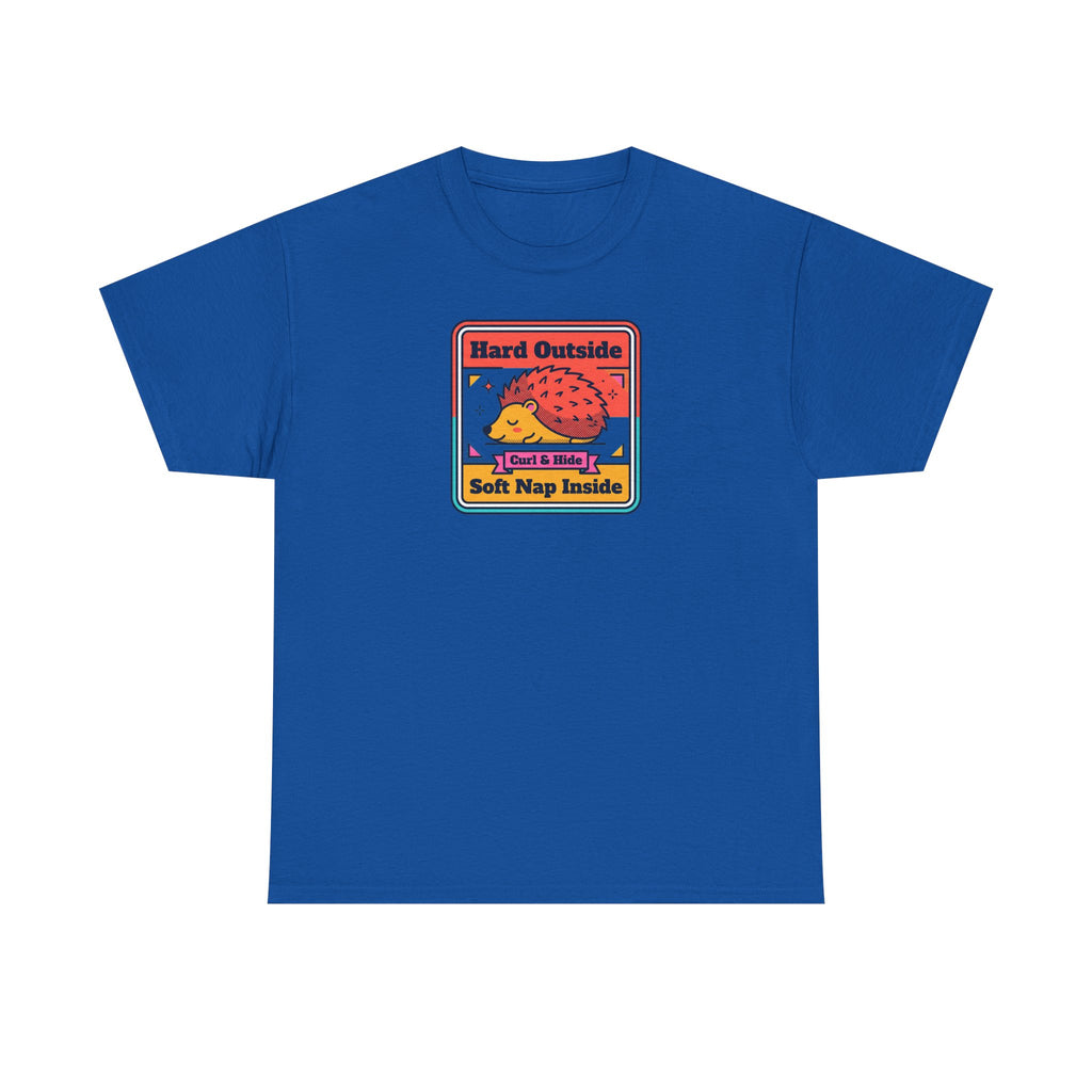 Hard Outside Soft Nap Inside T-Shirt | Funny Hedgehog Introvert Graphic Tee