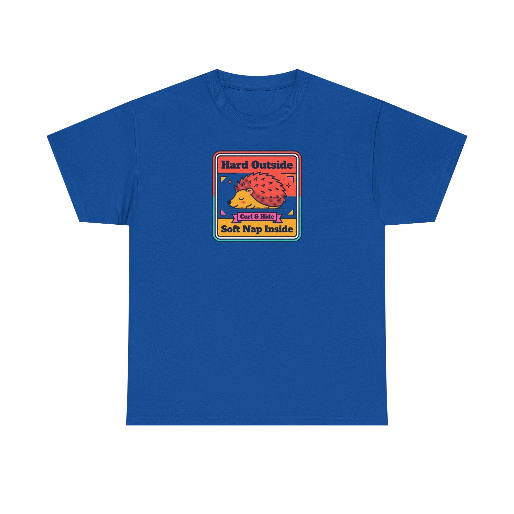 Hard Outside Soft Nap Inside T-Shirt | Funny Hedgehog Introvert Graphic Tee