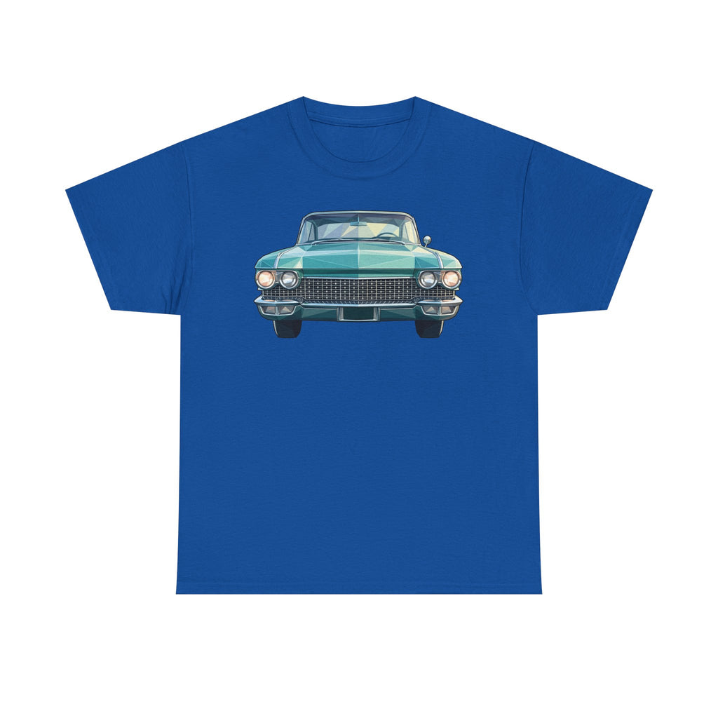 Classic Luxury Cruiser Car Tee | Big Fins Front & Rear Car Illustration