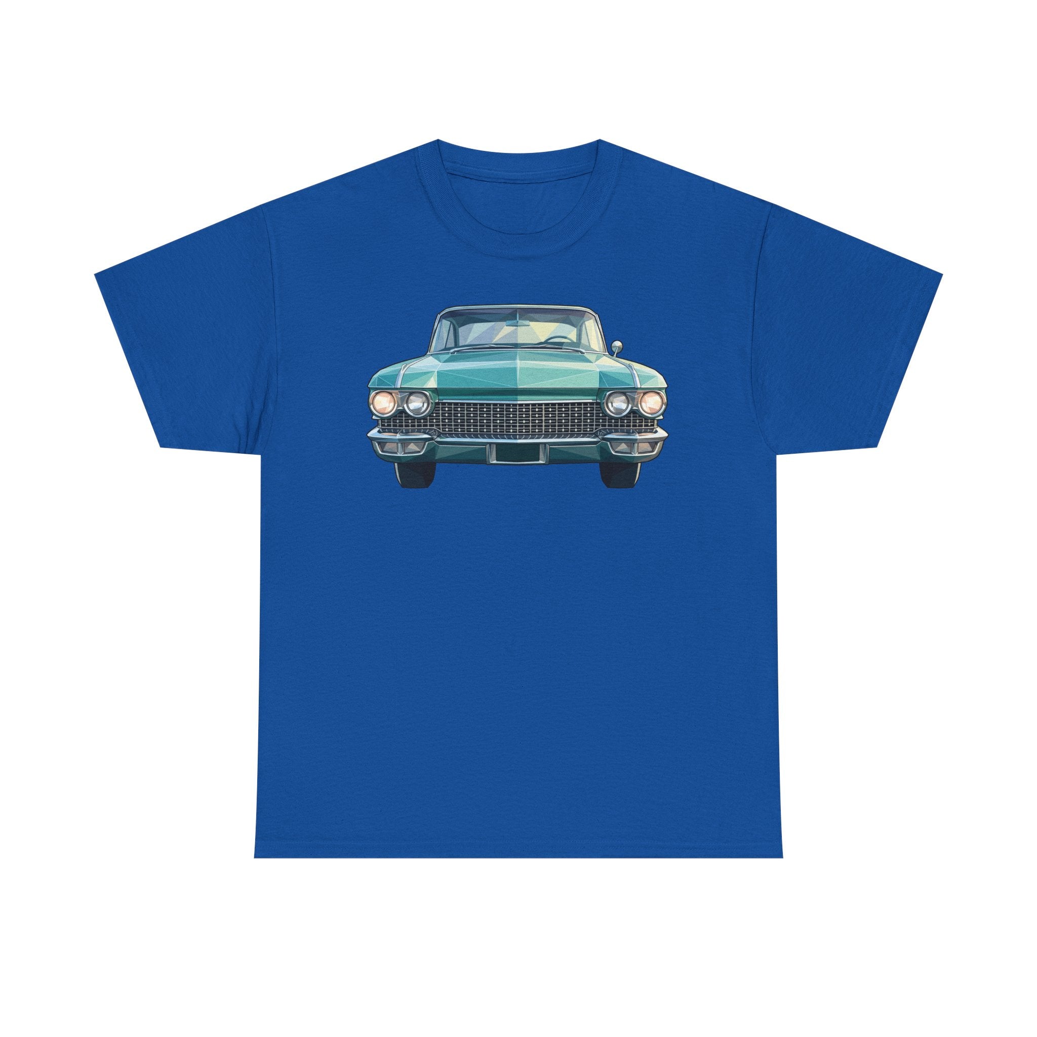 Classic Luxury Cruiser Car Tee | Big Fins Front & Rear Car Illustration