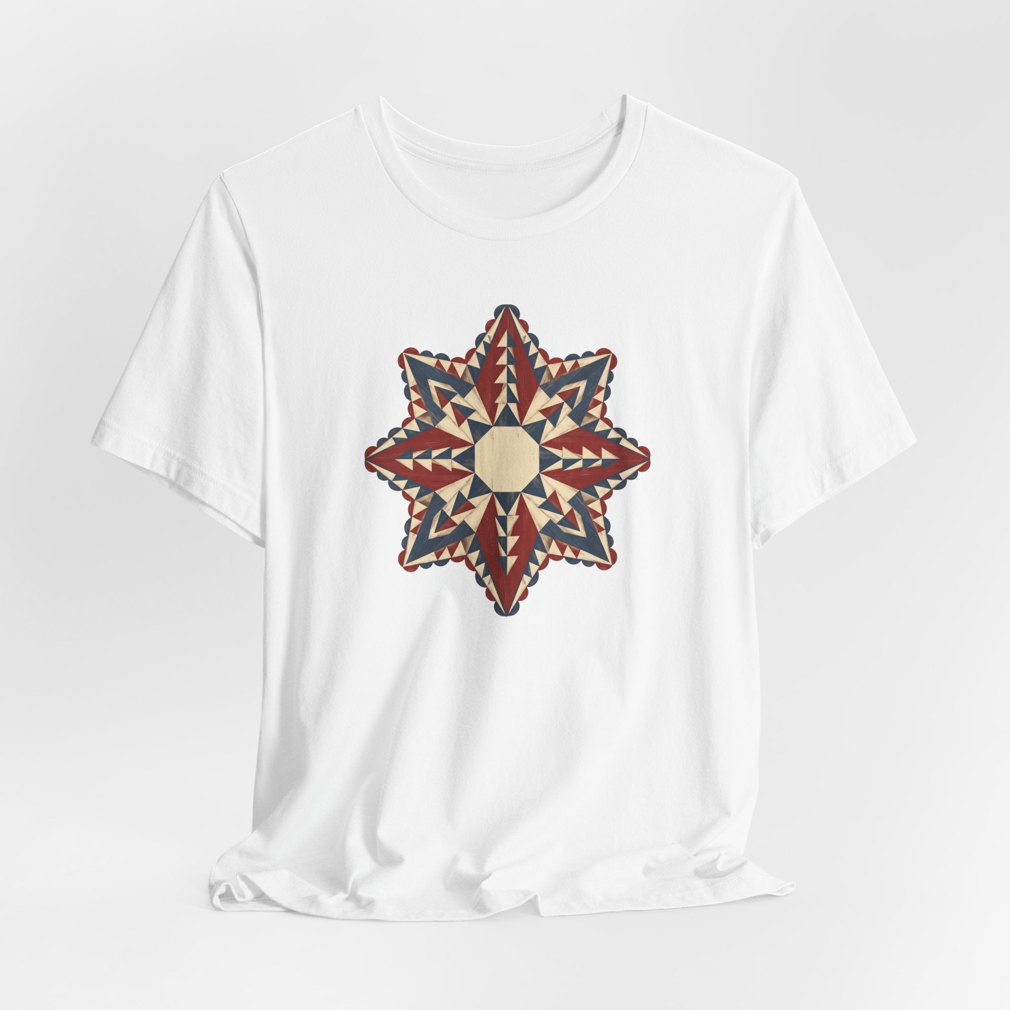 Southwestern Star Mandala Graphic Tee | Geometric Aztec Compass Boho Folk Art T-Shirt