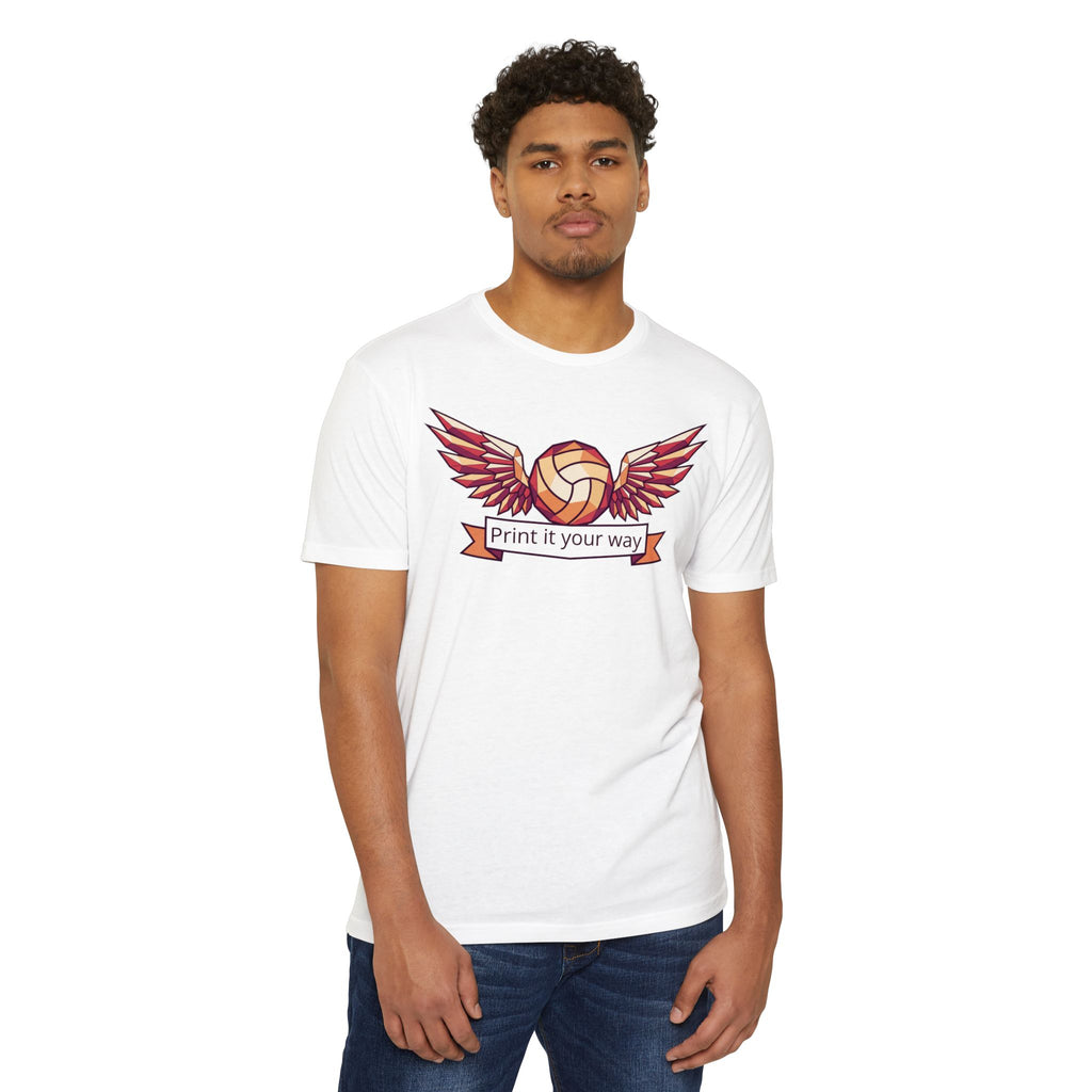 Custom Volleyball T-Shirt Personalized Winged Volleyball Banner Tee Add Your Name or Team Gift Unisex