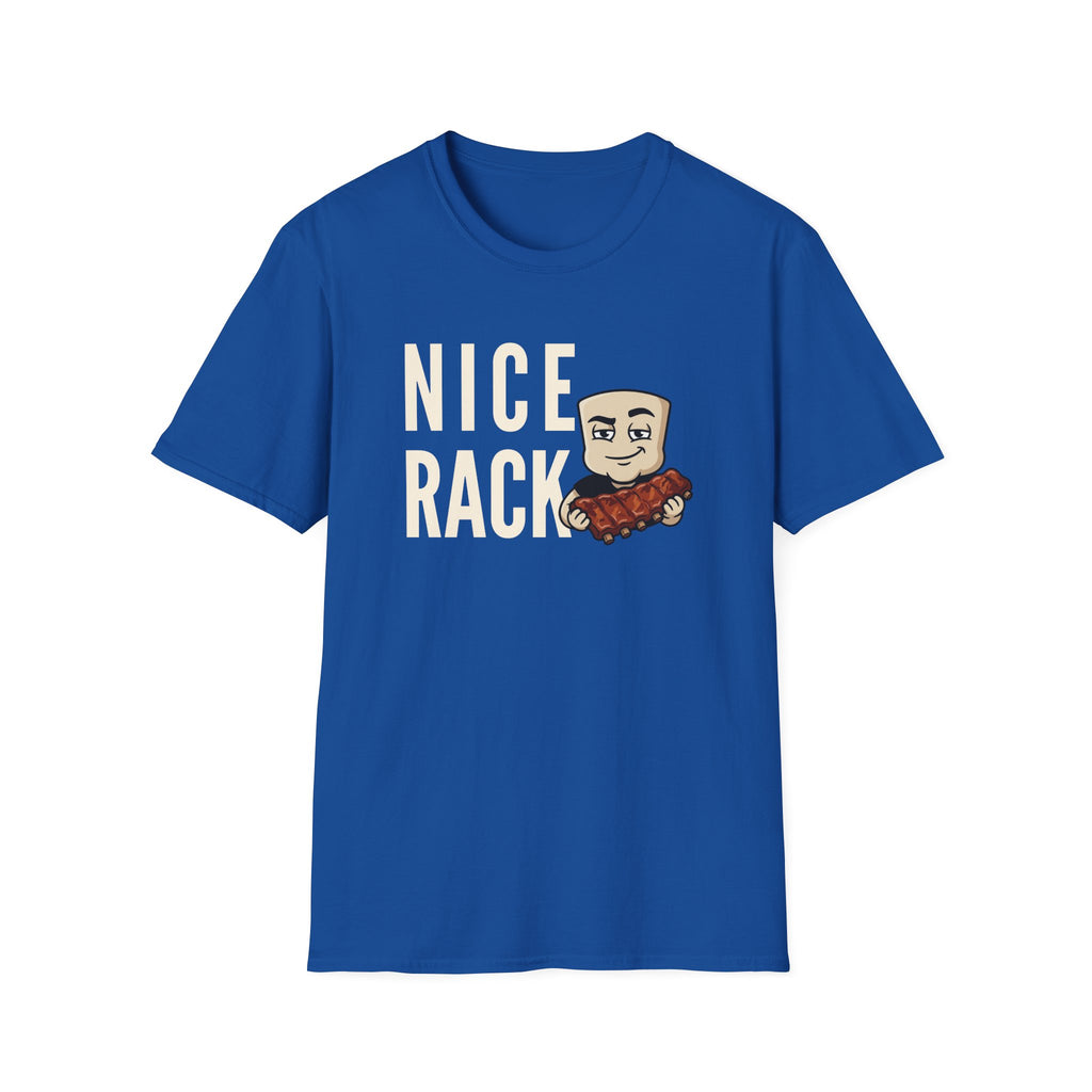 Nice Rack T-Shirt | Funny BBQ Ribs Grilling Tee | Cookout Humor Food Pun Gift