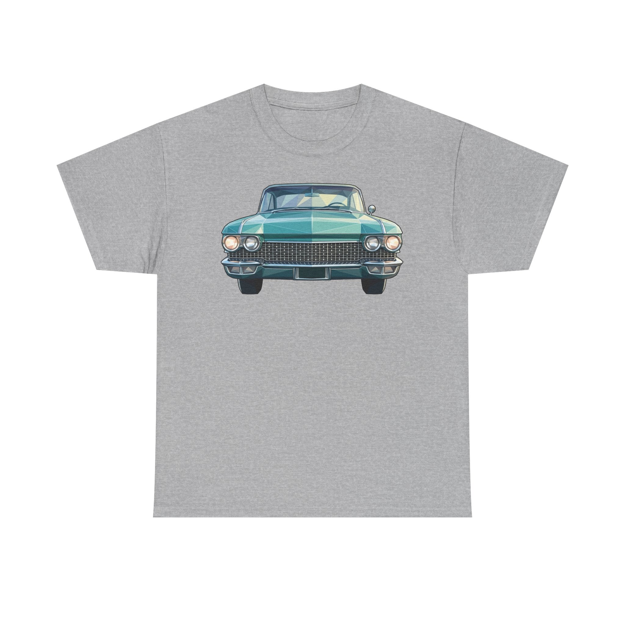 Classic Luxury Cruiser Car Tee | Big Fins Front & Rear Car Illustration