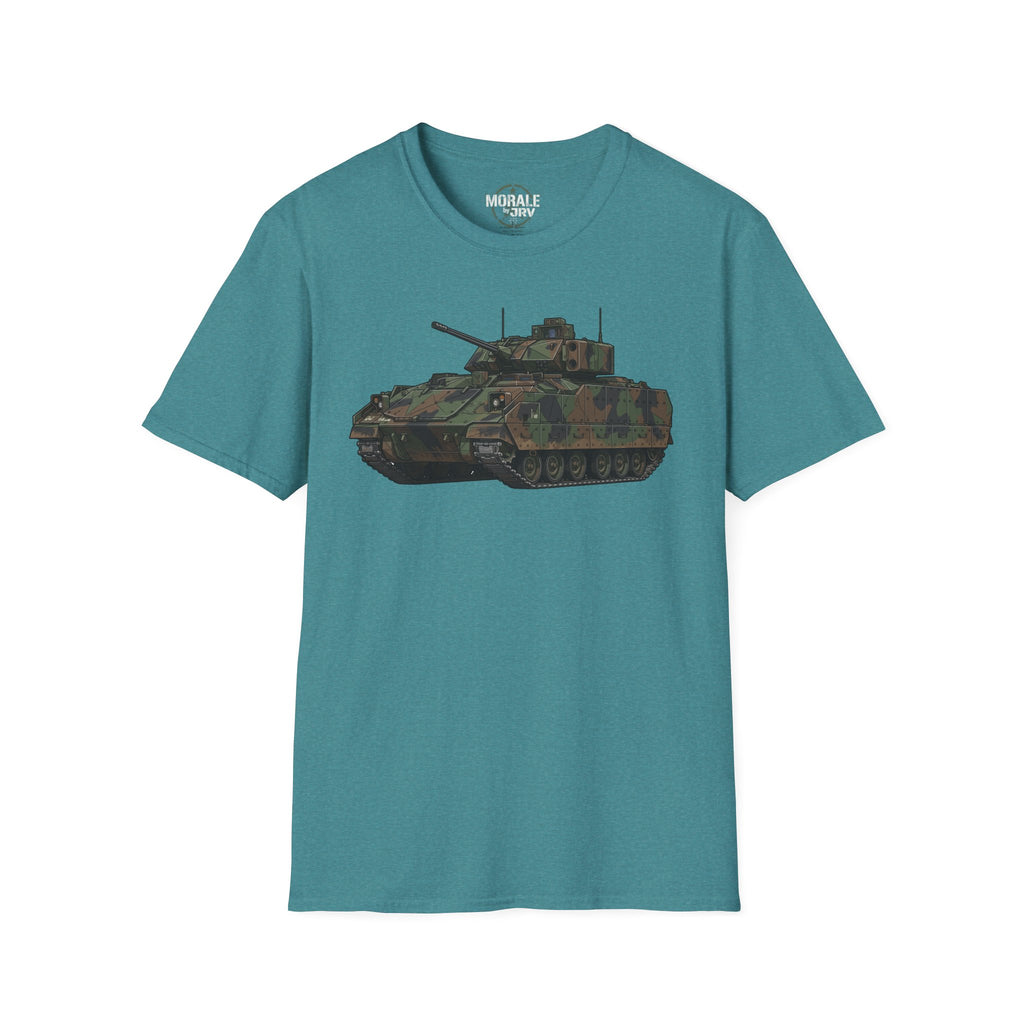 Tank graphic T-shirt in teal fabric