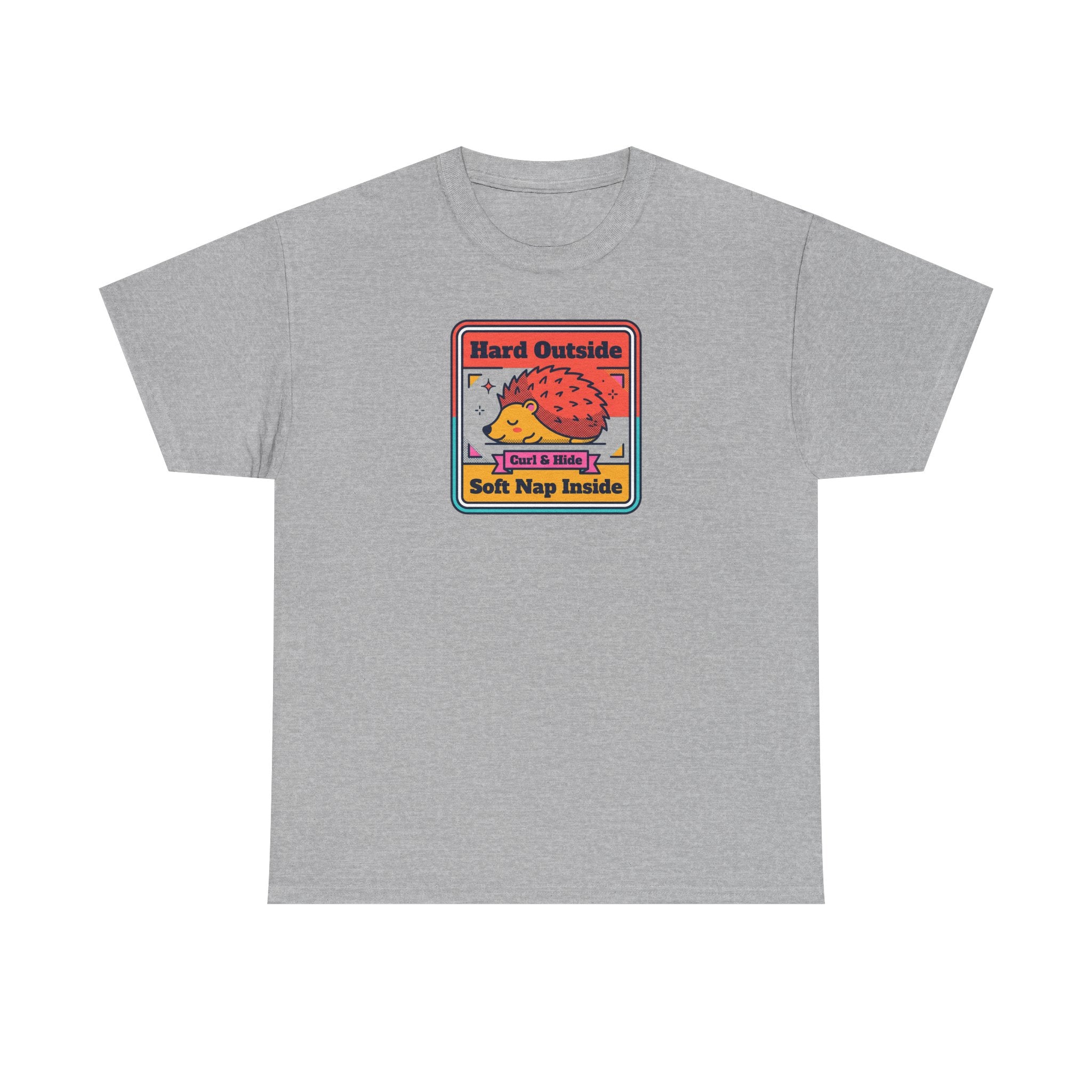 Hard Outside Soft Nap Inside T-Shirt | Funny Hedgehog Introvert Graphic Tee
