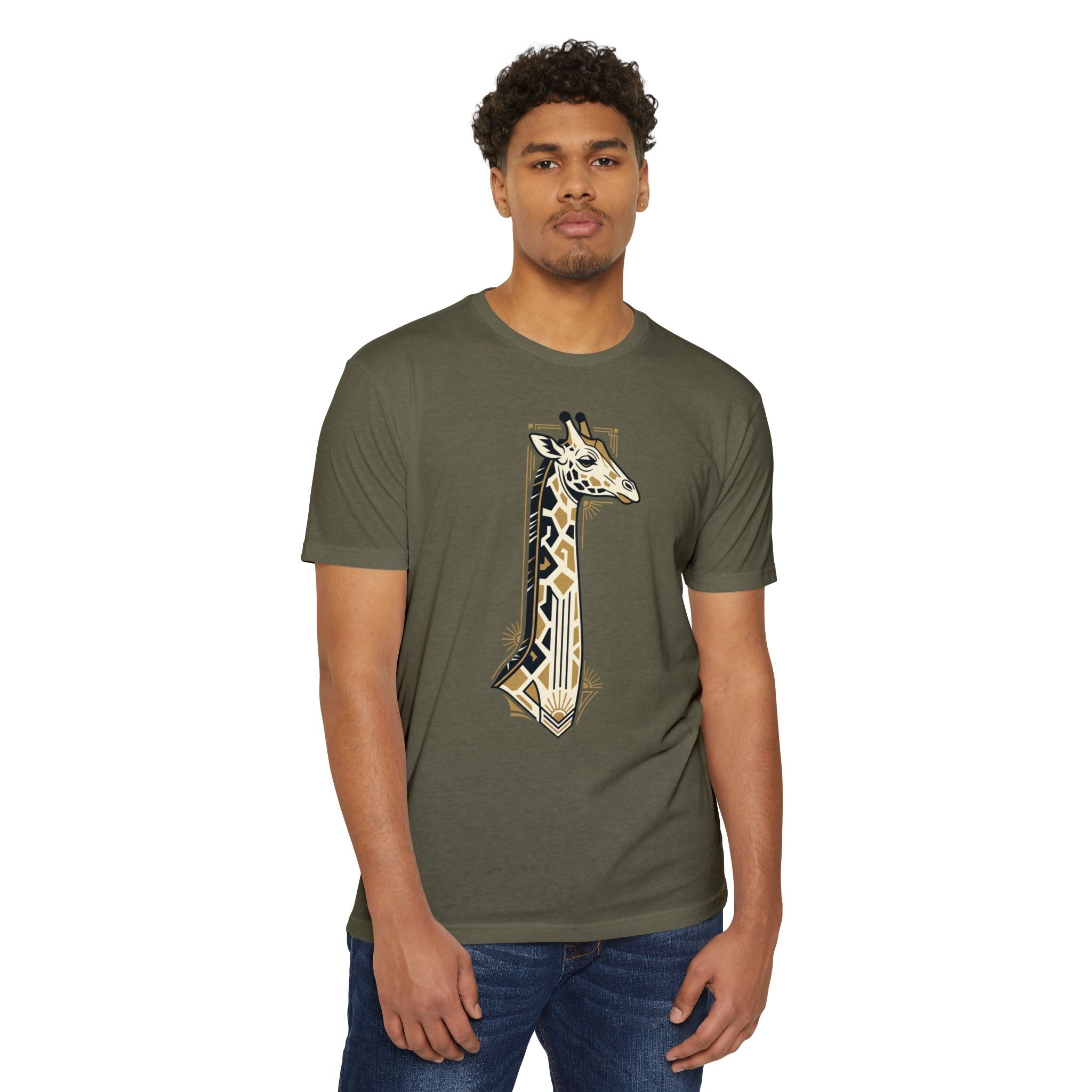 Giraffe T-Shirt Art Deco Geometric Safari Illustration Graphic Tee Animal Lover Gift Unisex