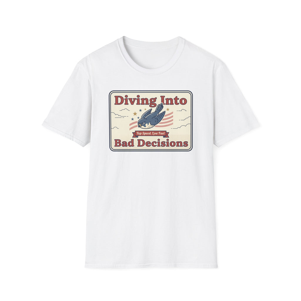 Diving Into Bad Decisions T-Shirt | Retro Shark Graphic