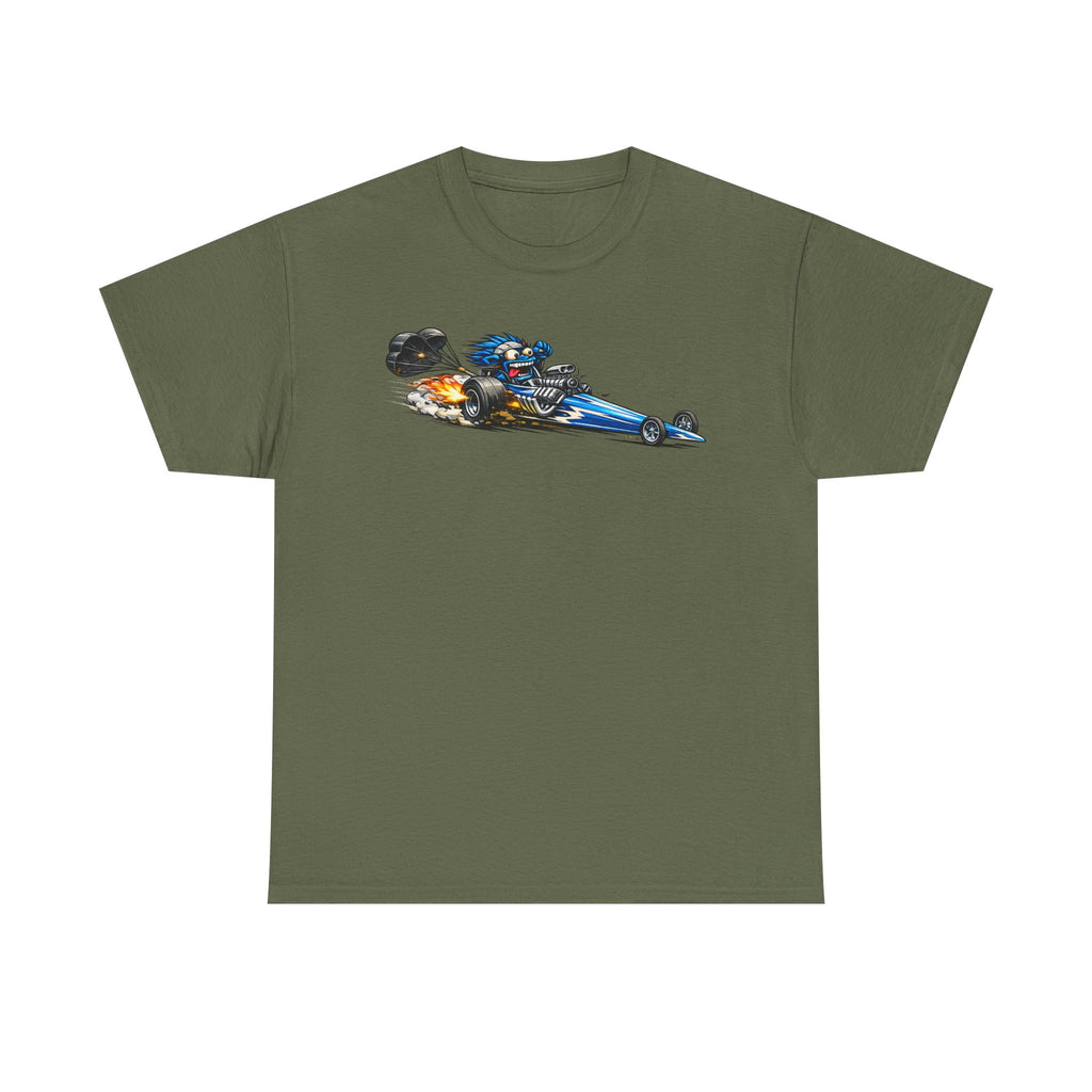 Flaming Dragster Graphic Tee | Retro Hot Rod Racing Car T-Shirt, Unisex Kustom Art Gift