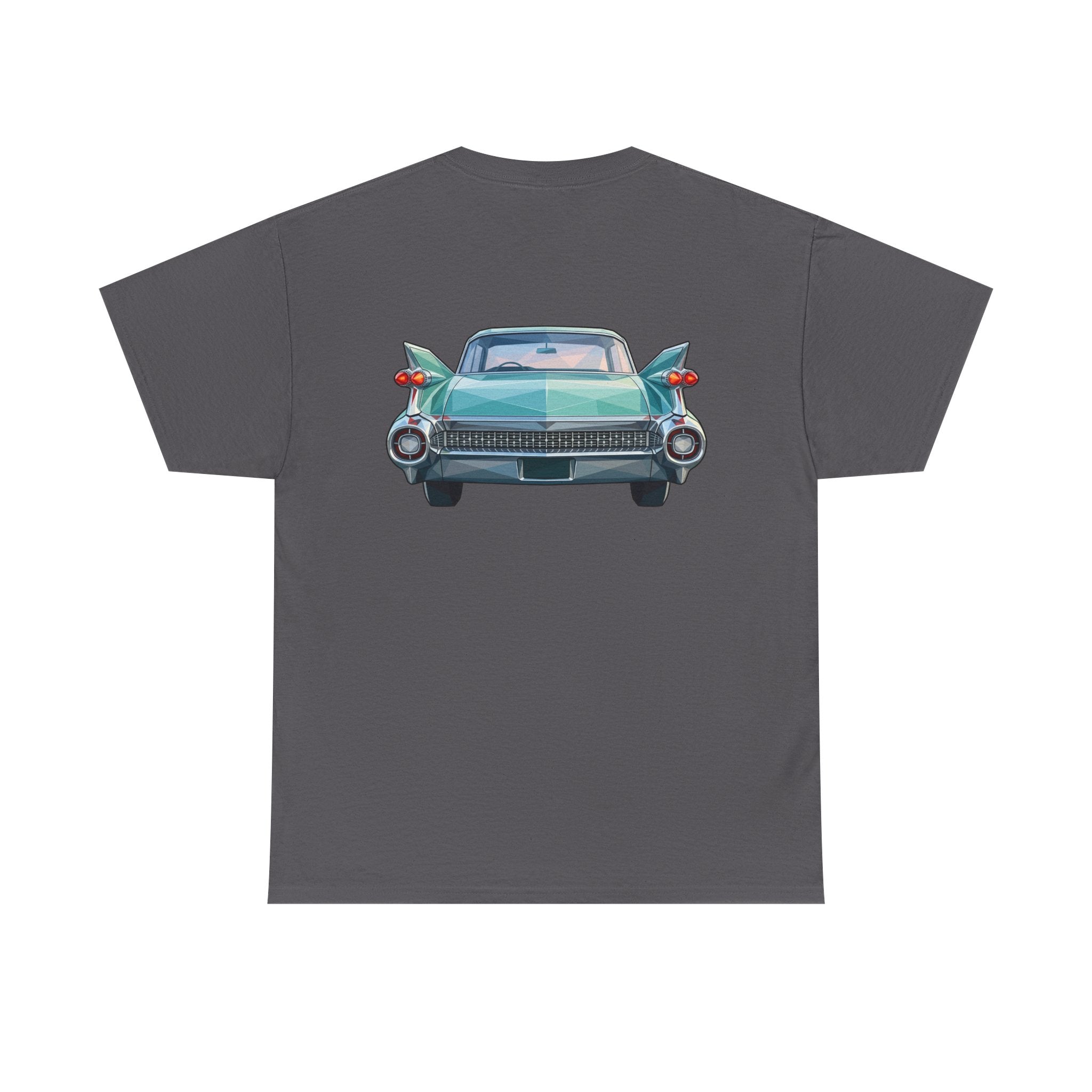 Classic Luxury Cruiser Car Tee | Big Fins Front & Rear Car Illustration