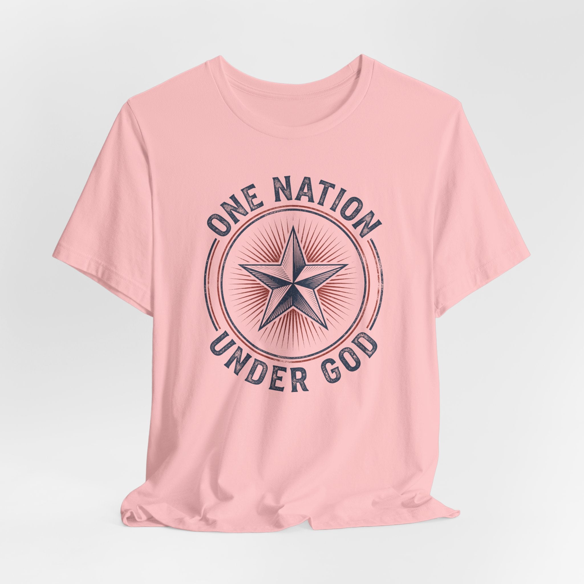 One Nation Under God T-Shirt | Patriotic Christian Faith Americana Star Graphic Tee