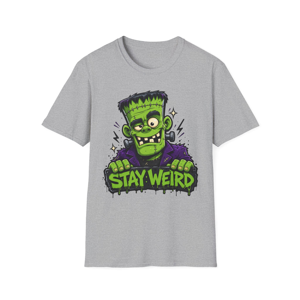 Stay Weird Frankenstein T-Shirt | Halloween Monster Graphic Tee | Spooky Cartoon Tee | Funny Monster Shirt | Halloween Gift