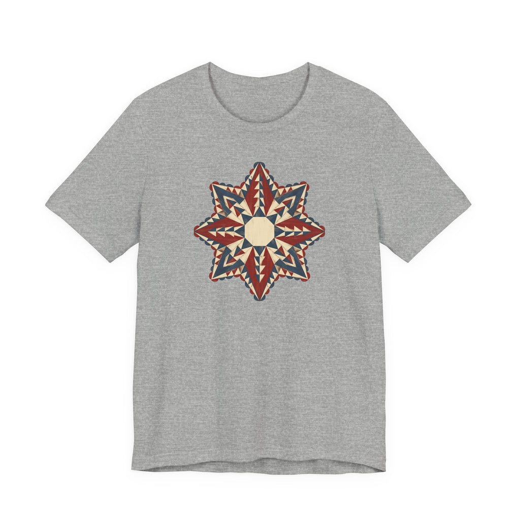 Southwestern Star Mandala Graphic Tee | Geometric Aztec Compass Boho Folk Art T-Shirt