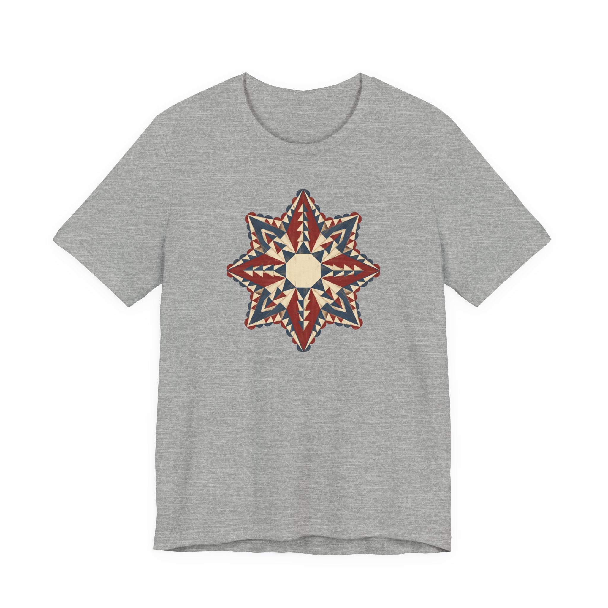 Southwestern Star Mandala Graphic Tee | Geometric Aztec Compass Boho Folk Art T-Shirt