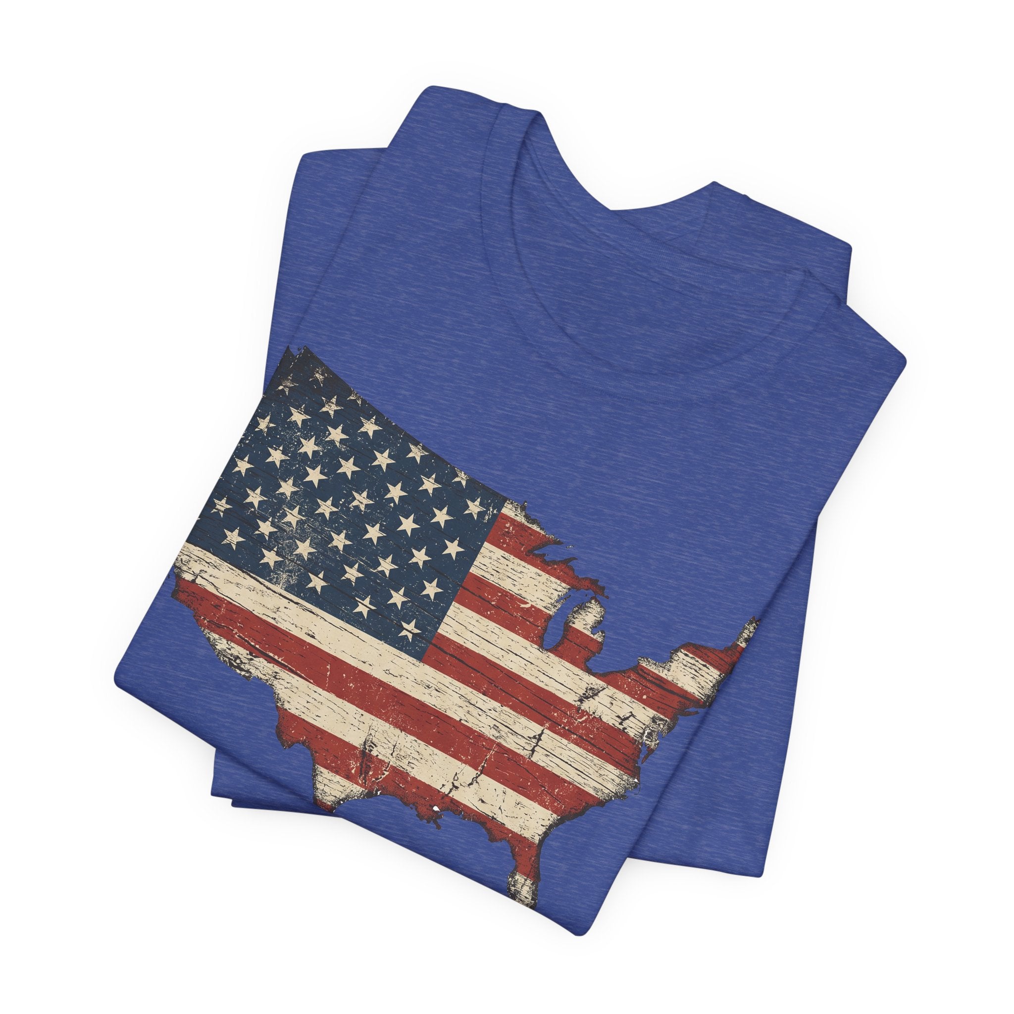 Distressed American Flag USA Map T-Shirt | Patriotic United States Tee