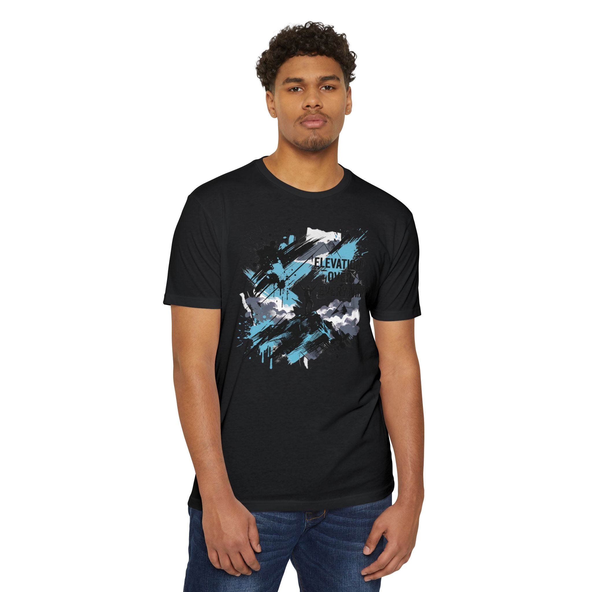 Mountain T-Shirt Elevation Over Everything Silhouette Graphic Tee Hiking Gift Outdoor Adventure Unisex