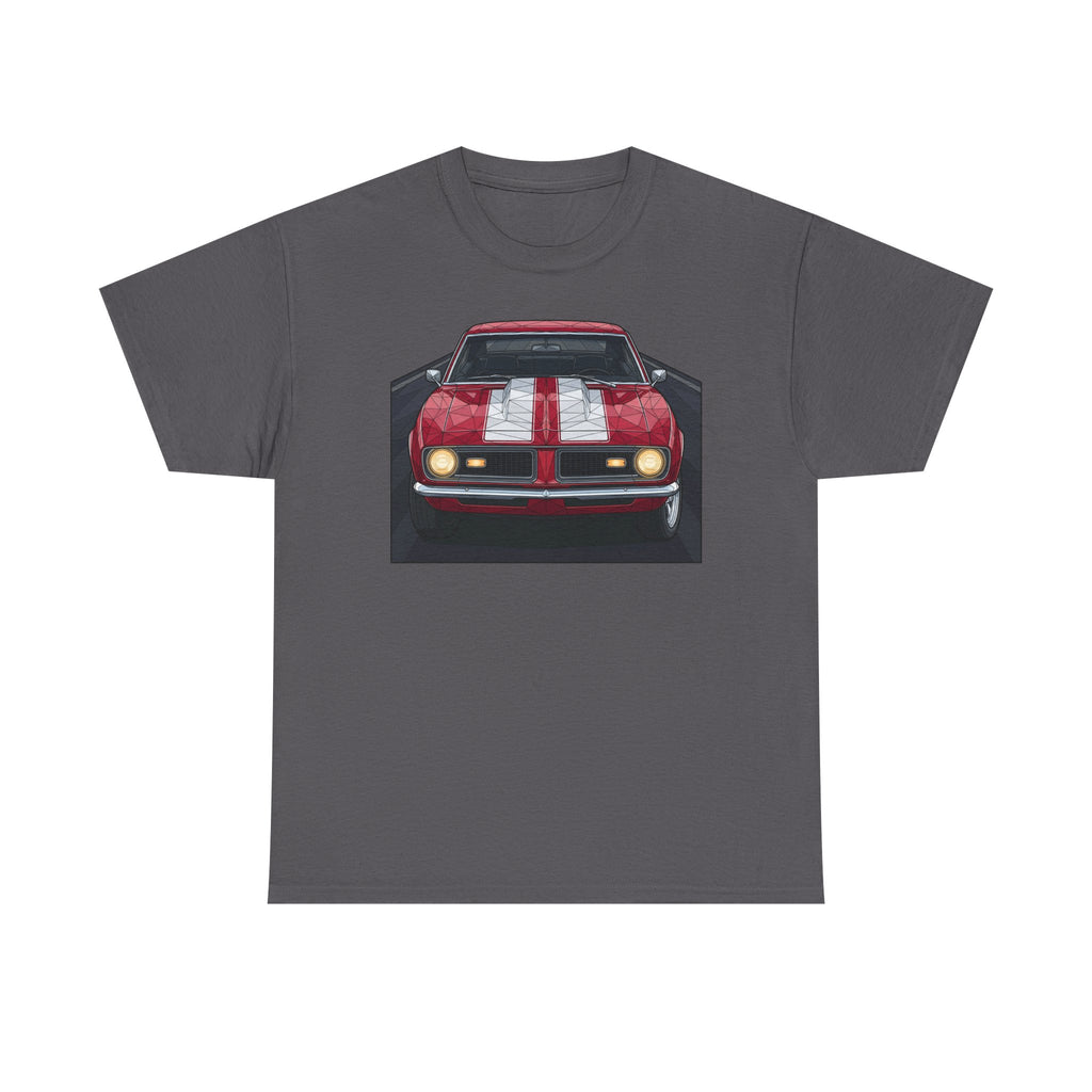 70s Red Muscle Car Tee | Front and Back Vintage Car Illustration