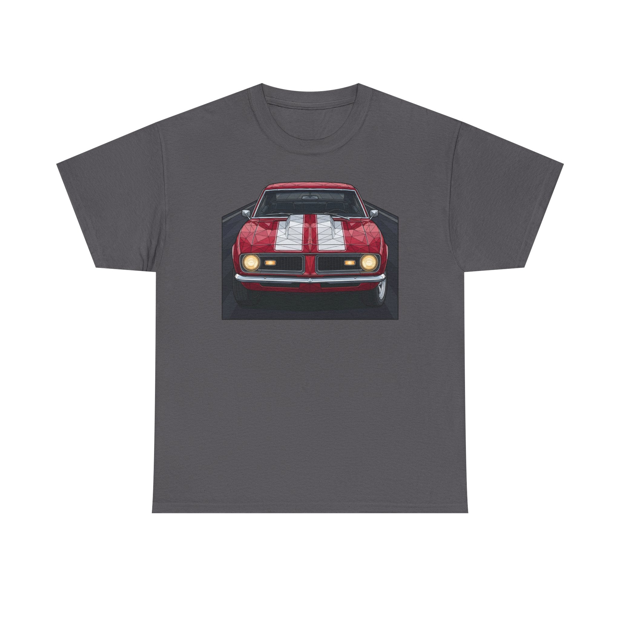 70s Red Muscle Car Tee | Front and Back Vintage Car Illustration