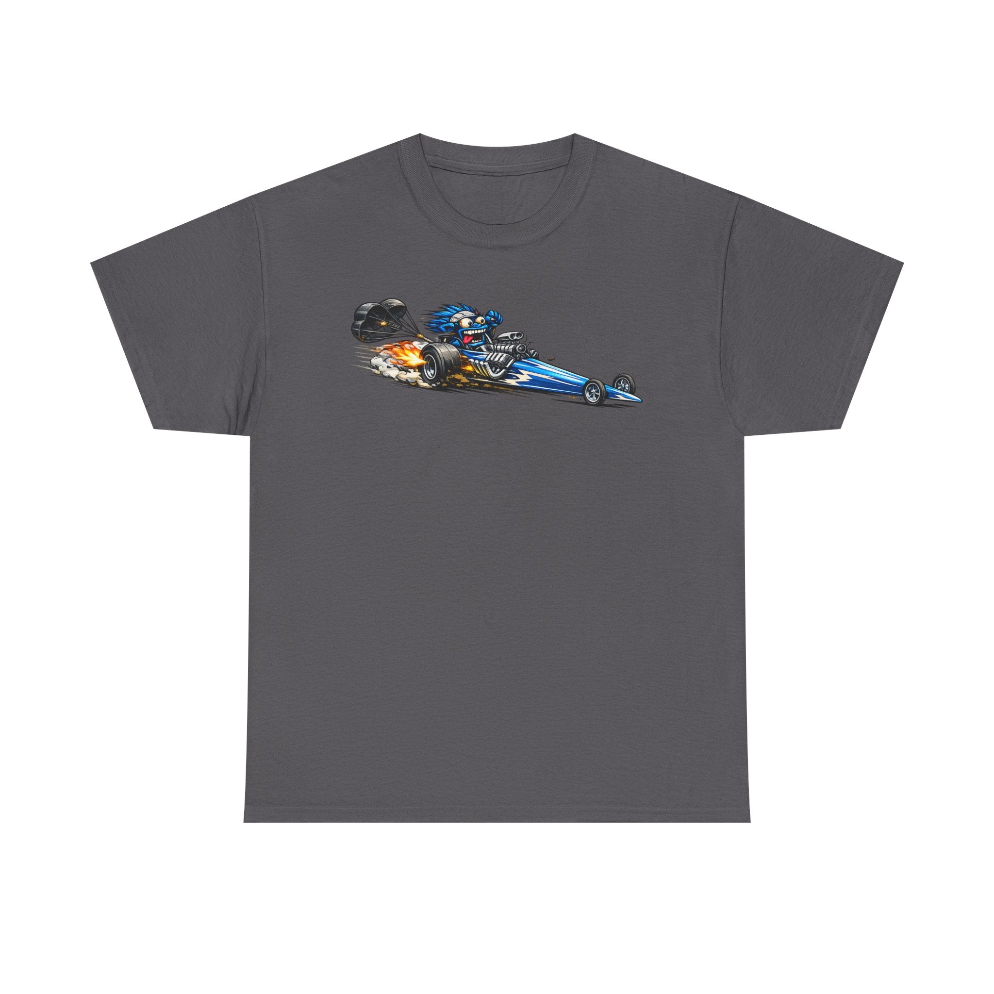 Flaming Dragster Graphic Tee | Retro Hot Rod Racing Car T-Shirt, Unisex Kustom Art Gift