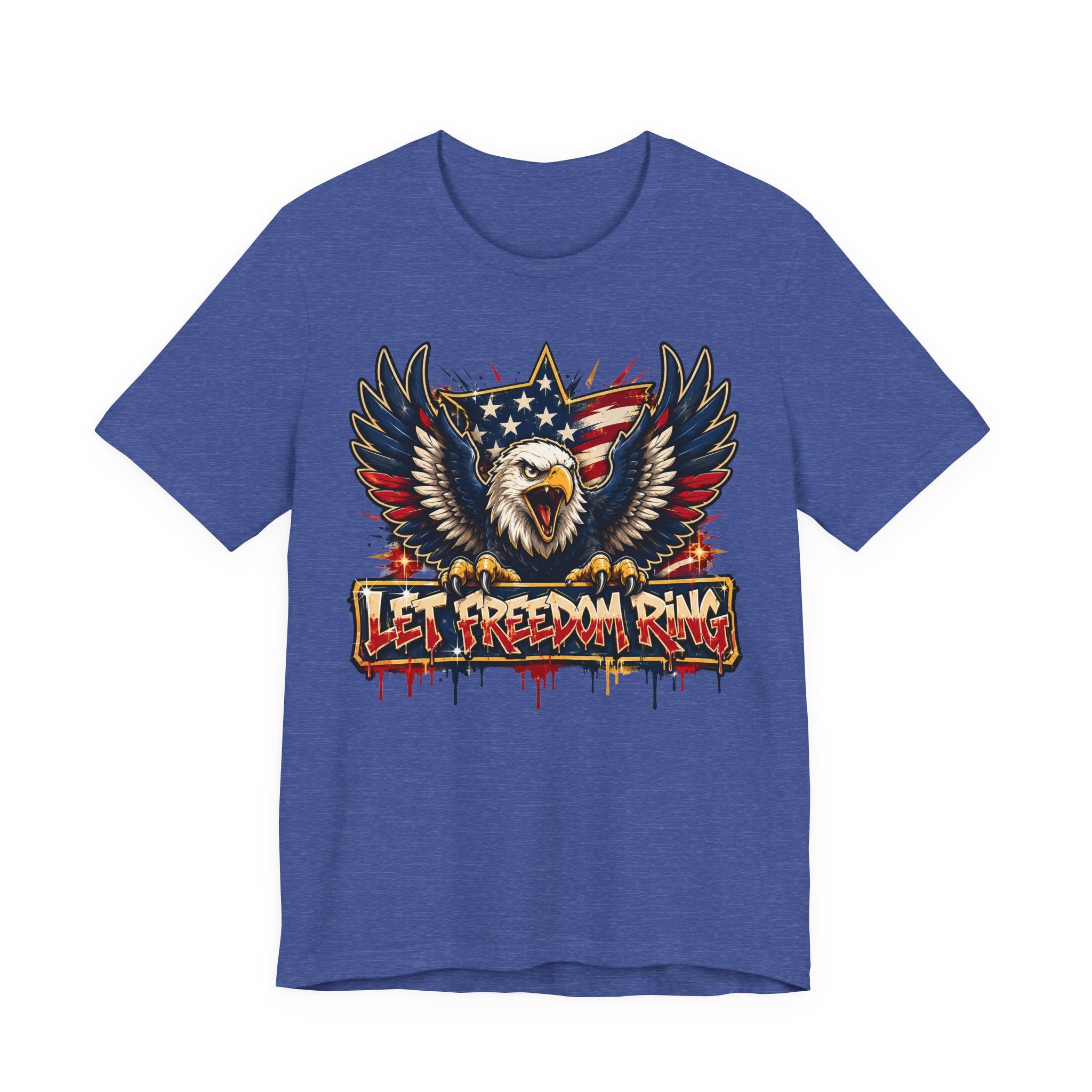 Let Freedom Ring Bald Eagle T-Shirt | 4th of July Patriotic American Flag Graphic Tee