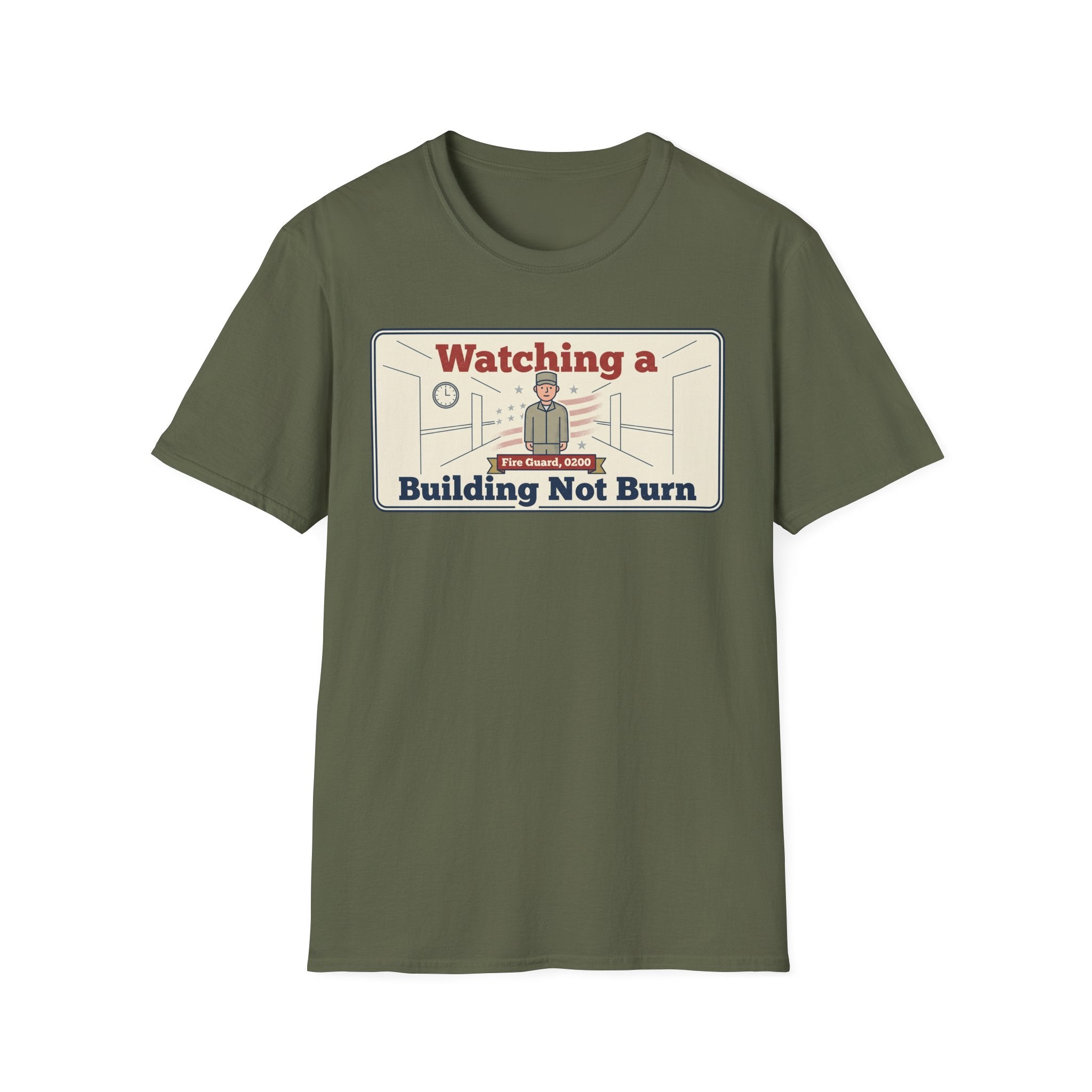 Watching a Building Not Burn T-Shirt | Fire Guard 0200 Design