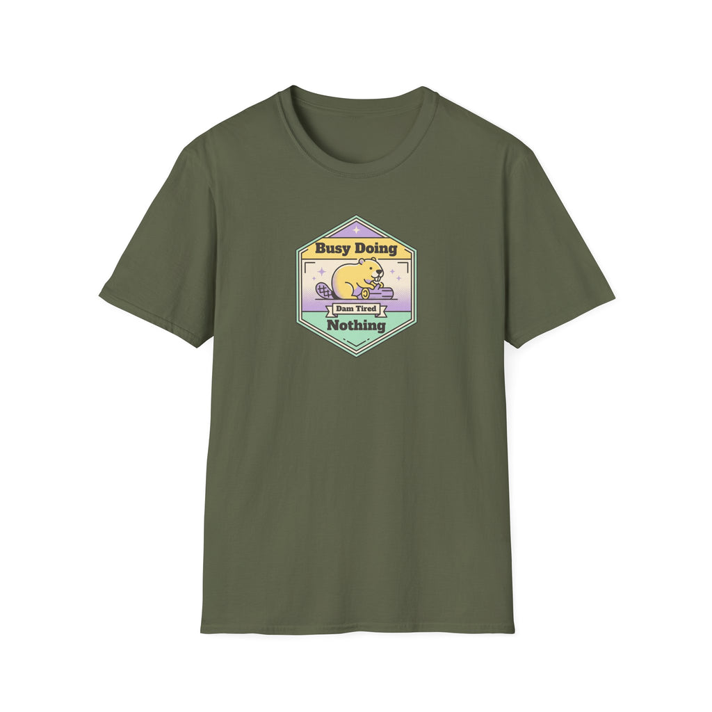 Funny Sloth T-Shirt | Busy Doing Nothing Cute Pastel Sloth Graphic Tee | Lazy Day Animal Shirt Gift