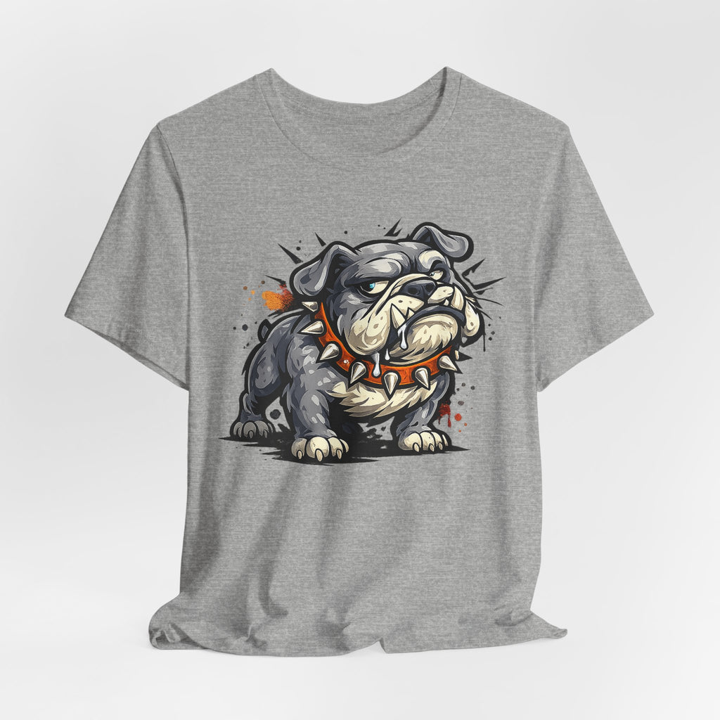 Bulldog Illustration Tee | Tough Cartoon Bulldog Graphic T-Shirt, Fierce Dog Art Unisex Gift