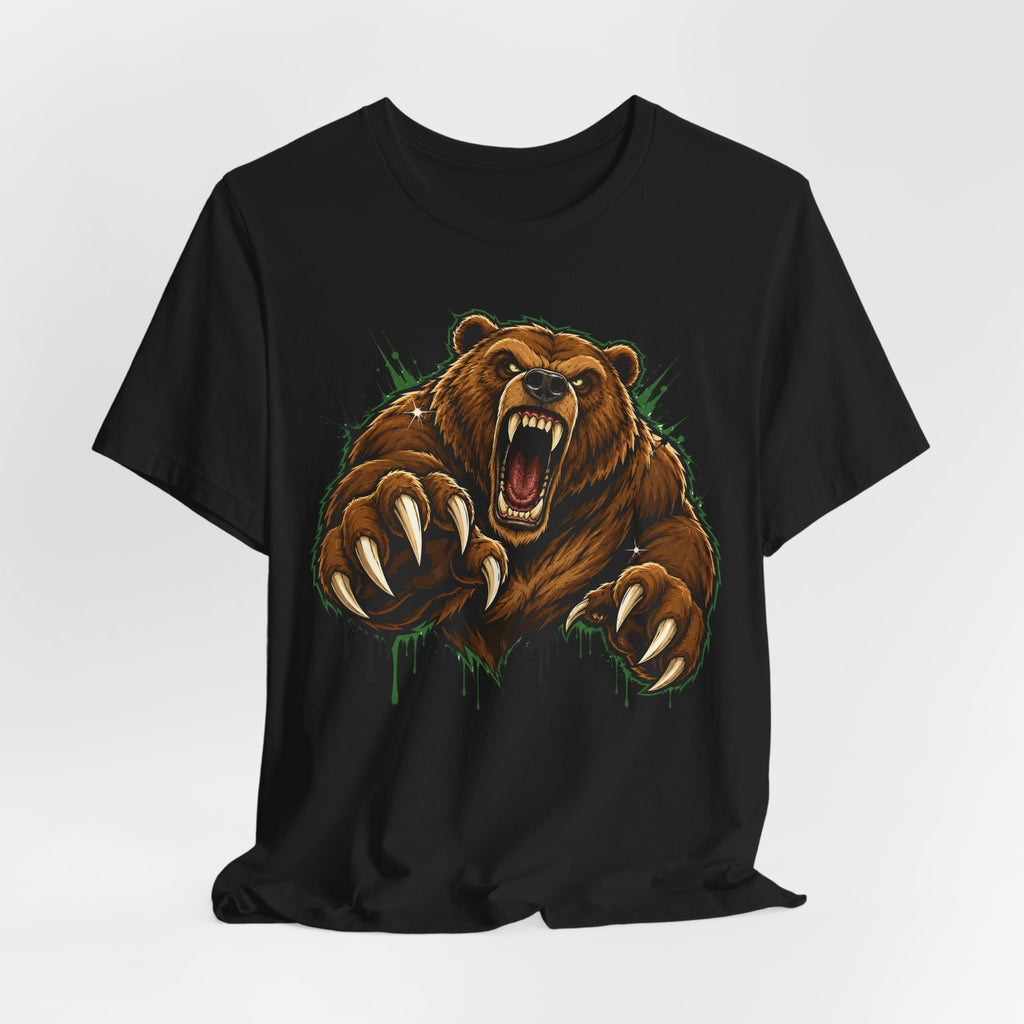 Roaring Grizzly Bear Tee | Fierce Claw Illustration, Wild Animal Graphic Shirt, Unisex Gift