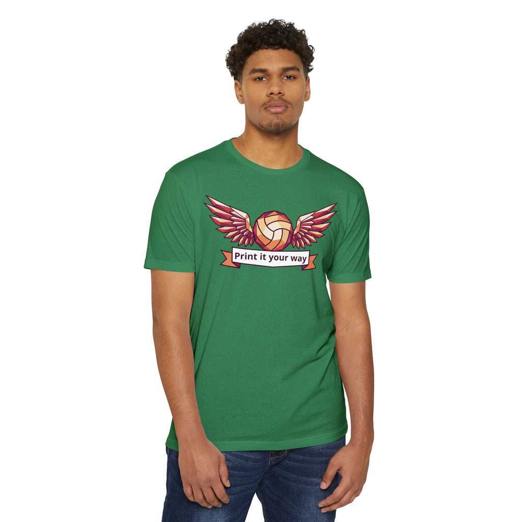 Custom Volleyball T-Shirt Personalized Winged Volleyball Banner Tee Add Your Name or Team Gift Unisex