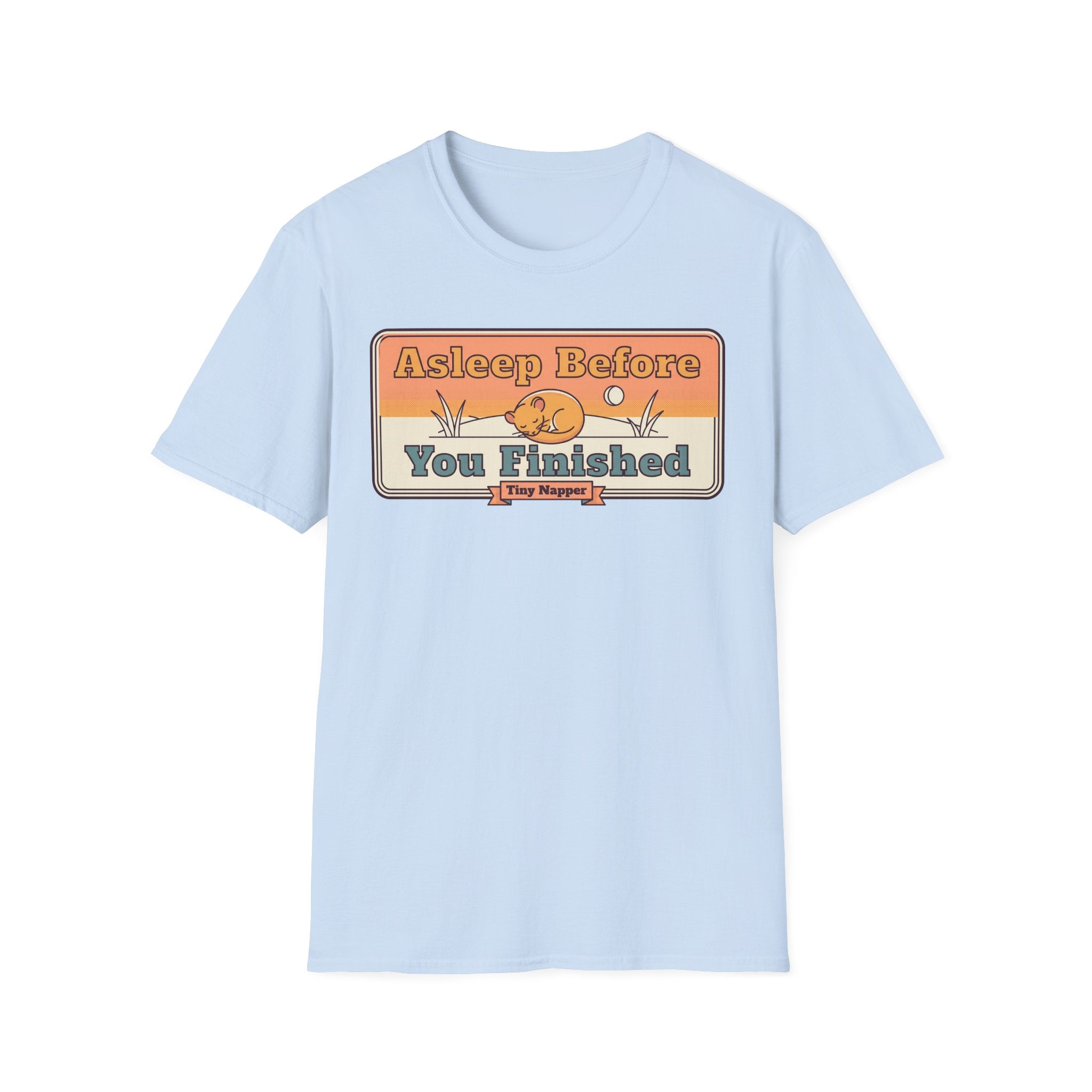 Asleep Before You Finished T-Shirt | Retro Cat Nap Typography