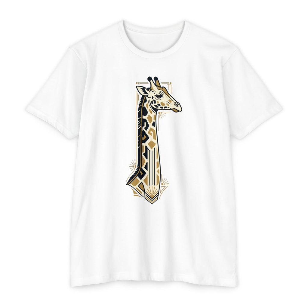 Giraffe T-Shirt Art Deco Geometric Safari Illustration Graphic Tee Animal Lover Gift Unisex
