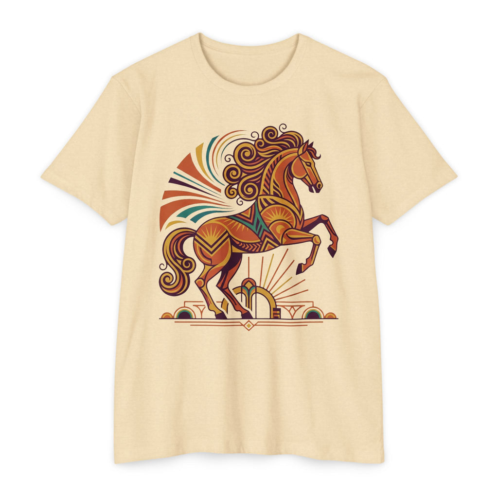 Horse T-Shirt Boho Prancing Horse Sunburst Illustration Graphic Tee Nature Lover Gift Unisex