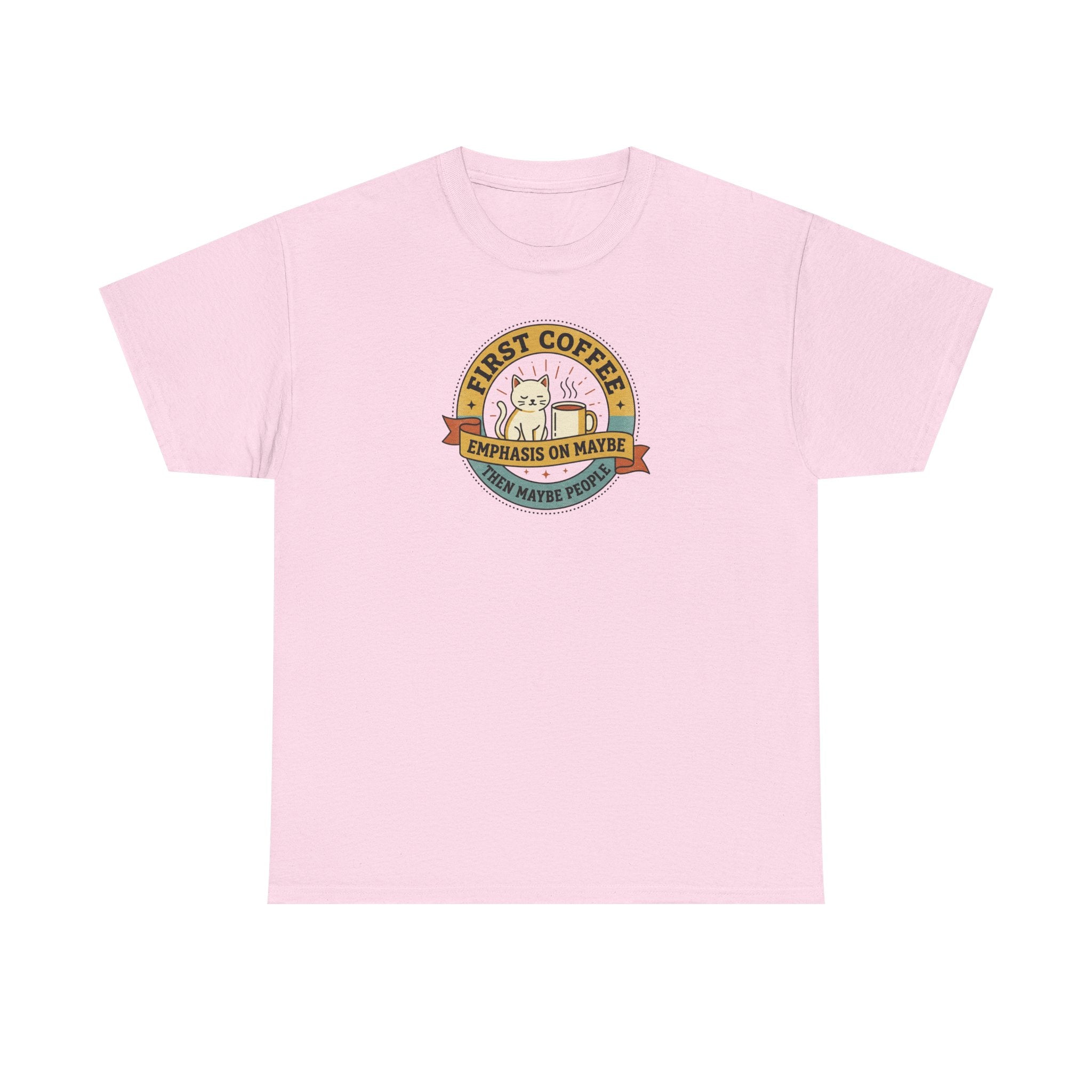 First Coffee T-Shirt | Funny Cat Coffee Lover Graphic Tee | Caffeine Before People Shirt | Morning Person Gift