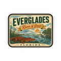 Everglades River of Grass Florida travel sticker featuring reeds, waterway, and heron.