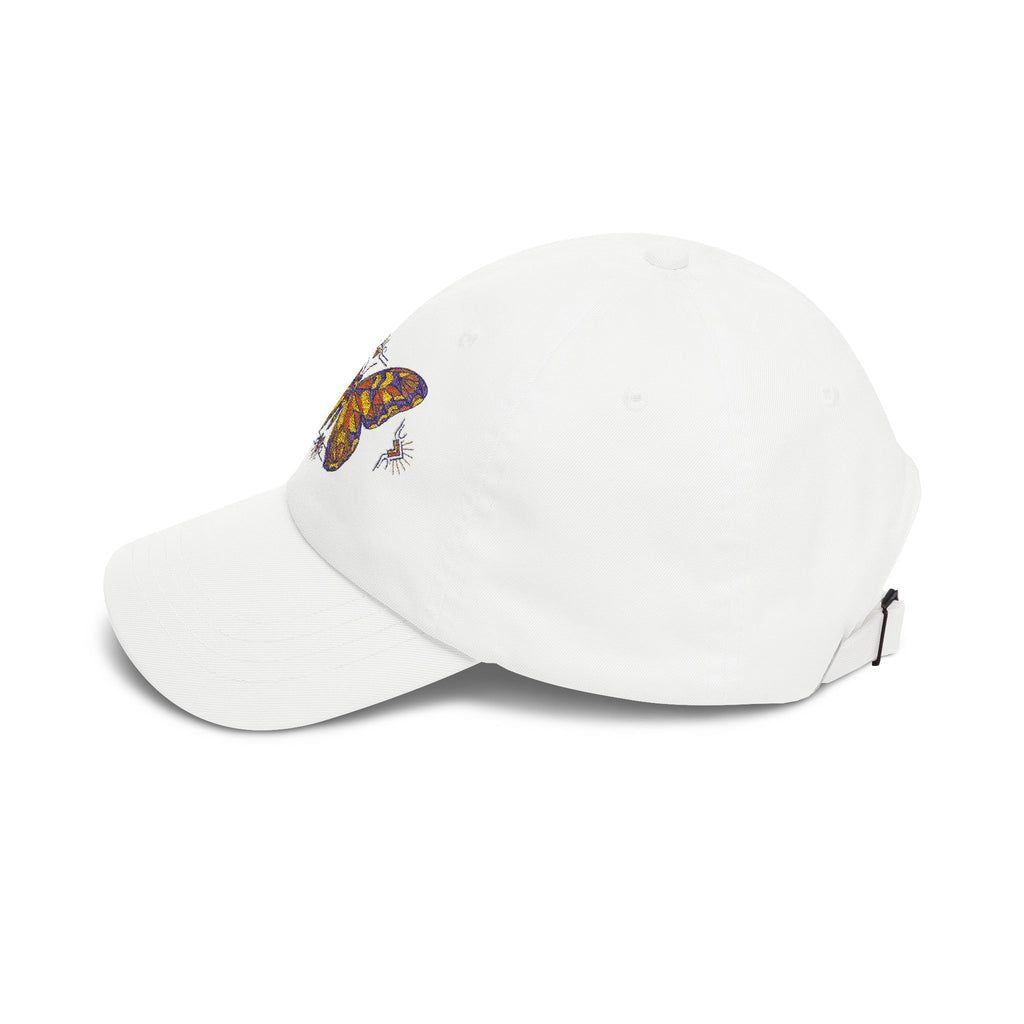 Butterfly Embroidered Dad Cap — Colorful Mosaic Moth Baseball Hat