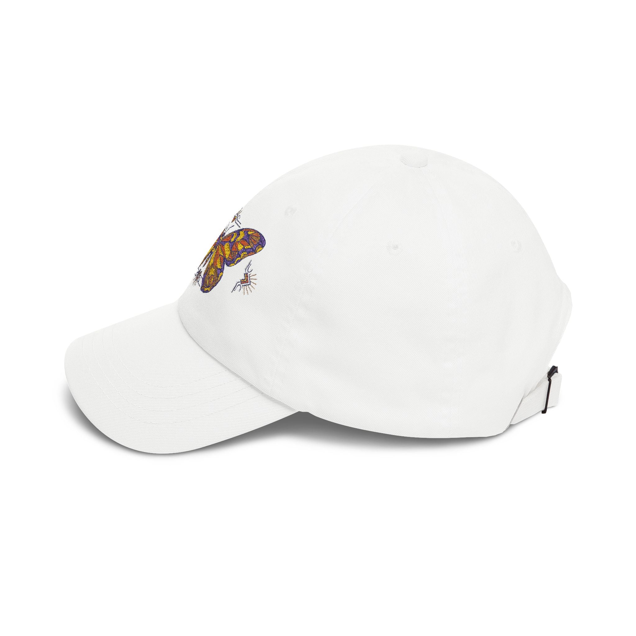 Butterfly Embroidered Dad Cap — Colorful Mosaic Moth Baseball Hat