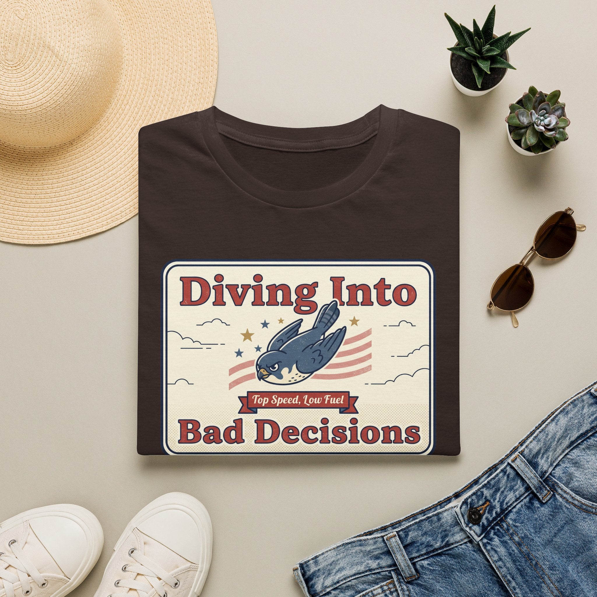 Diving Into Bad Decisions T-Shirt | Retro Shark Graphic